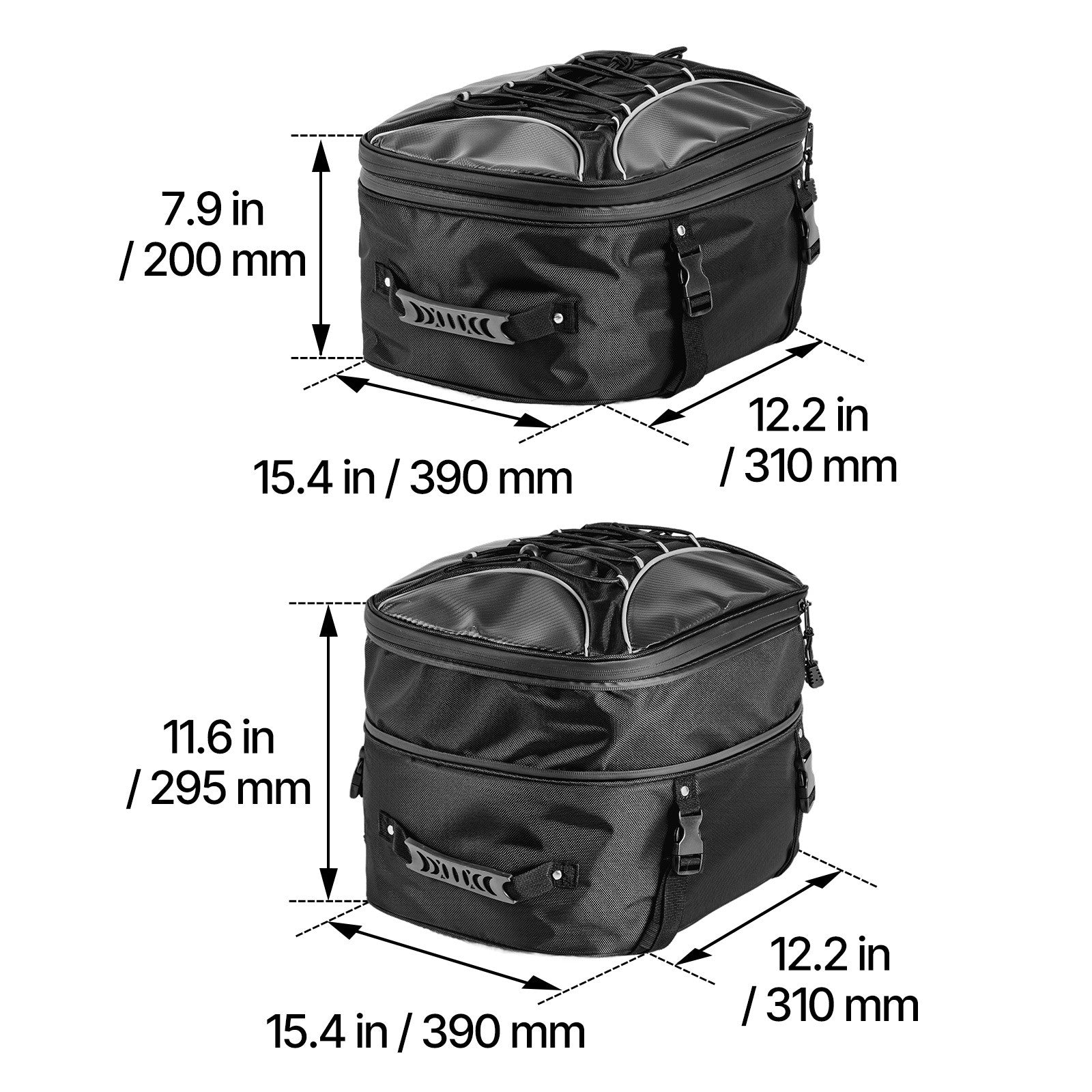 Uimoso Expandable Motorcycle Tail Bag Rear Seat Luggage Storage Backpack 22-34 L