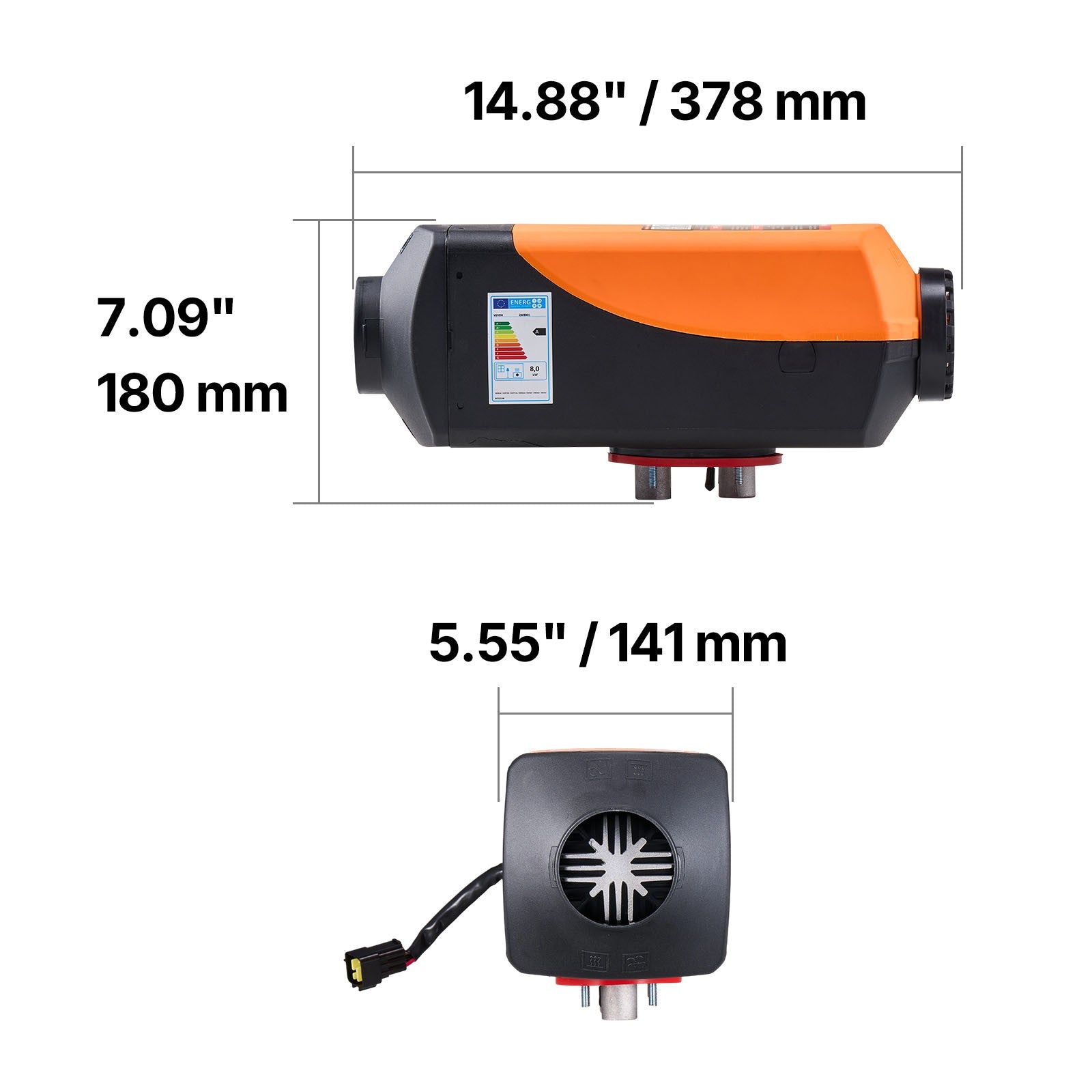 Uimoso Diesel Air Heater 8 kW 12-24 V with 10L Fuel Tank for Parking and Heating