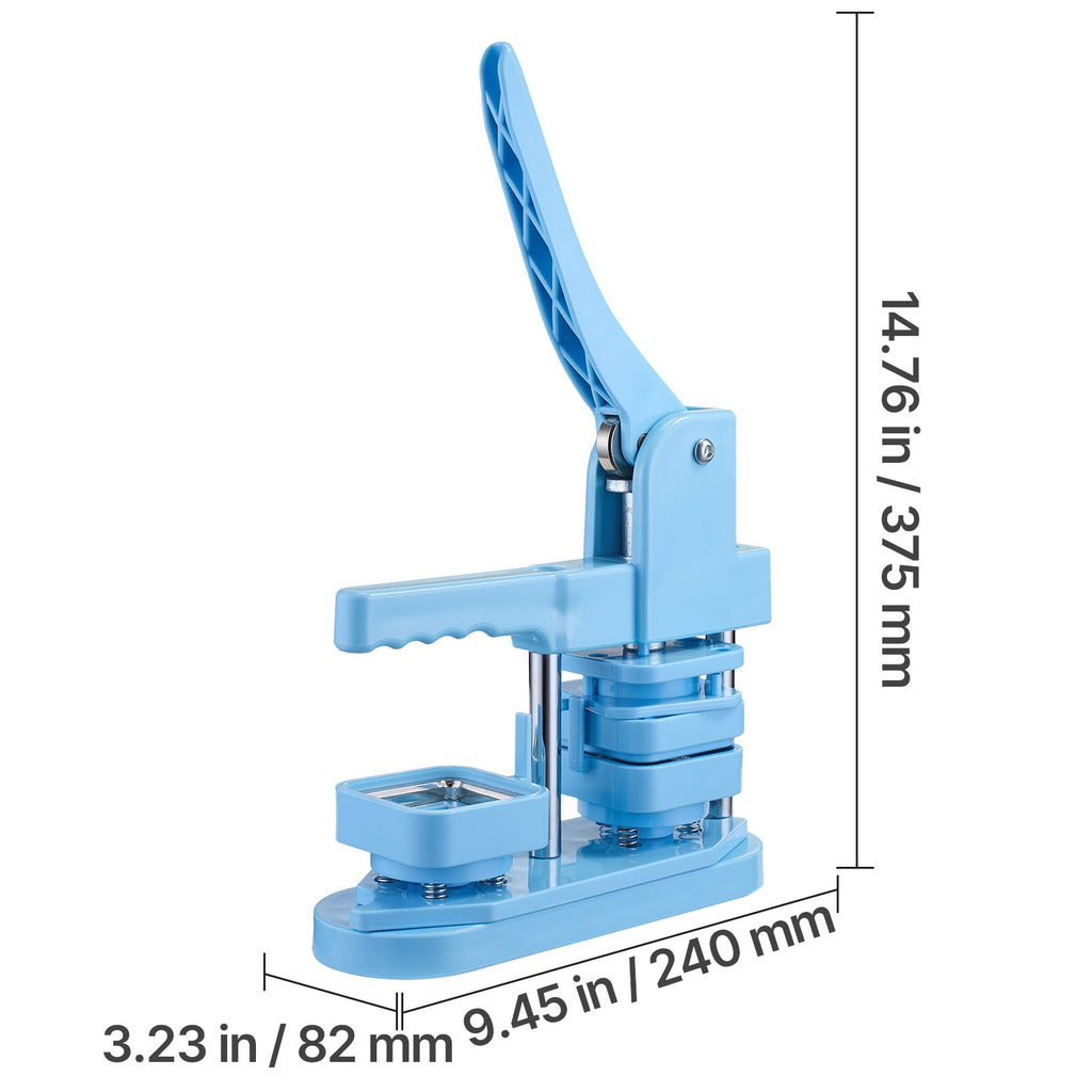 Uimoso Square Button Maker Machine with 50x50mm Mold and 100 Button Components
