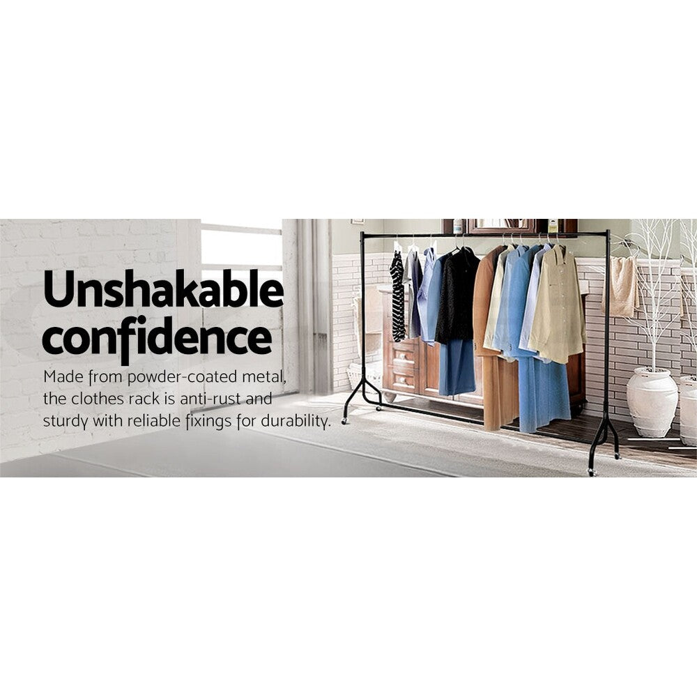 Clothes Rack 6FT Metal Garment Hanger Stand with Wheels