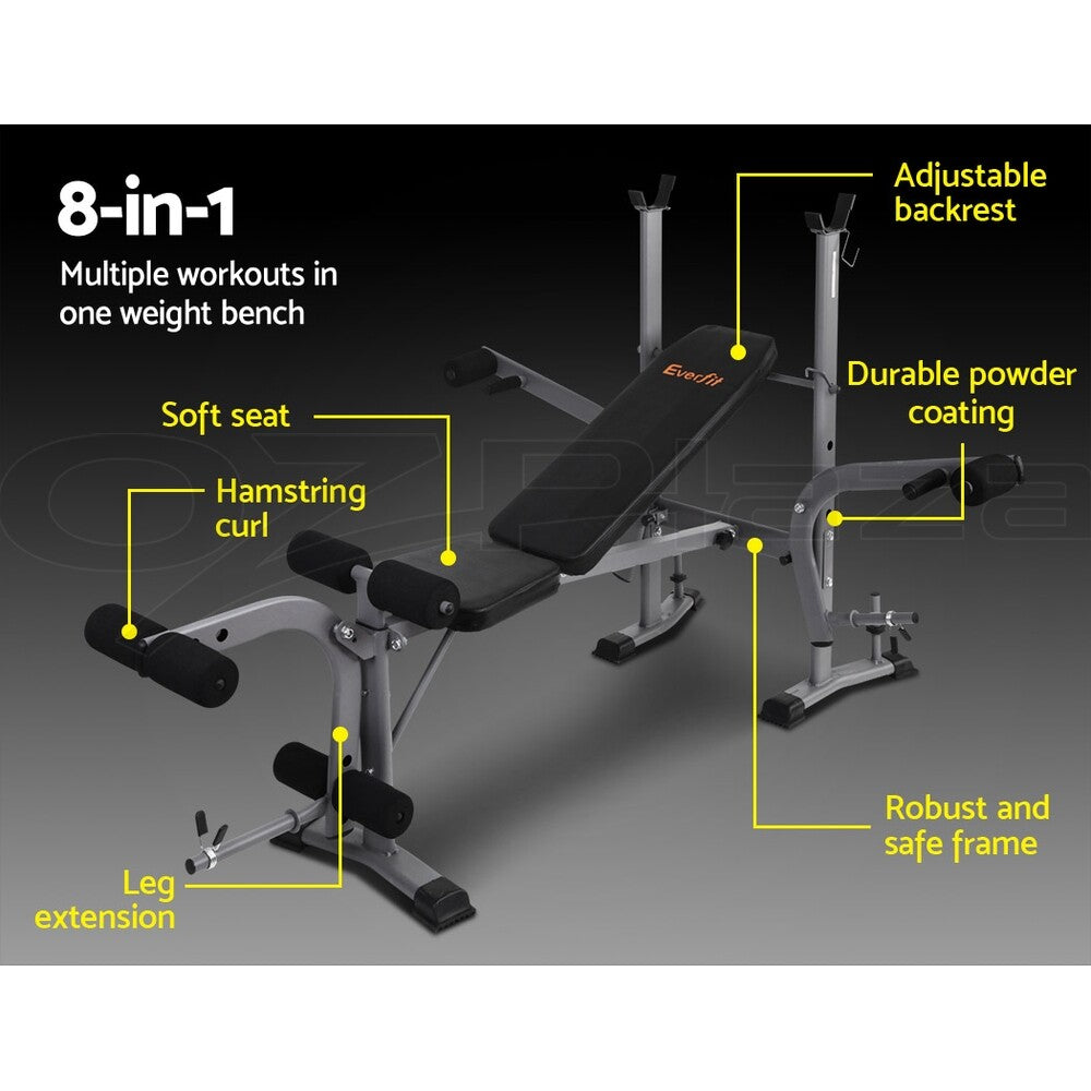 8-in-1 Adjustable Weight Bench Gym Equipment