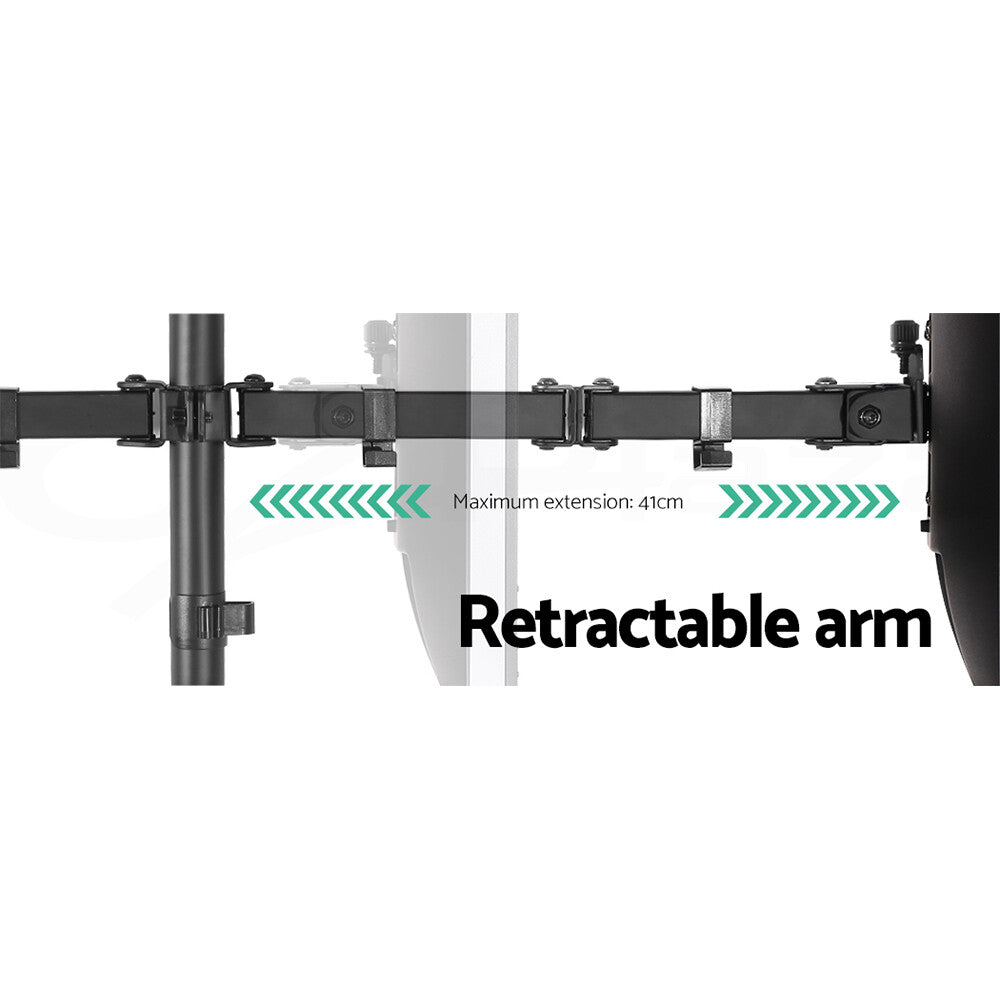 32'' Dual Monitor Desk Mount Arm Bracket Black