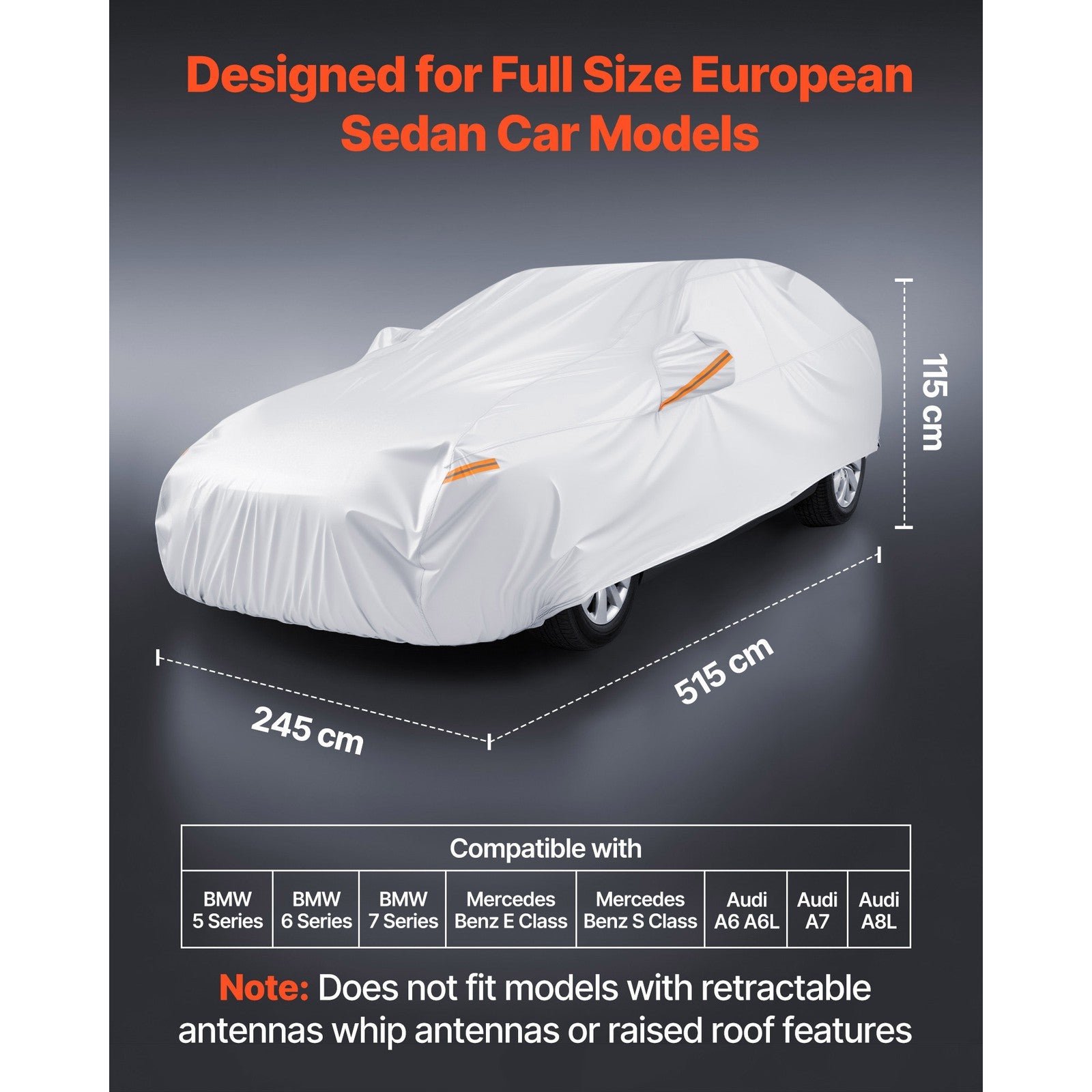 Uimoso Protective Car Cover for Full-Size European Sedans - Weather Resistant