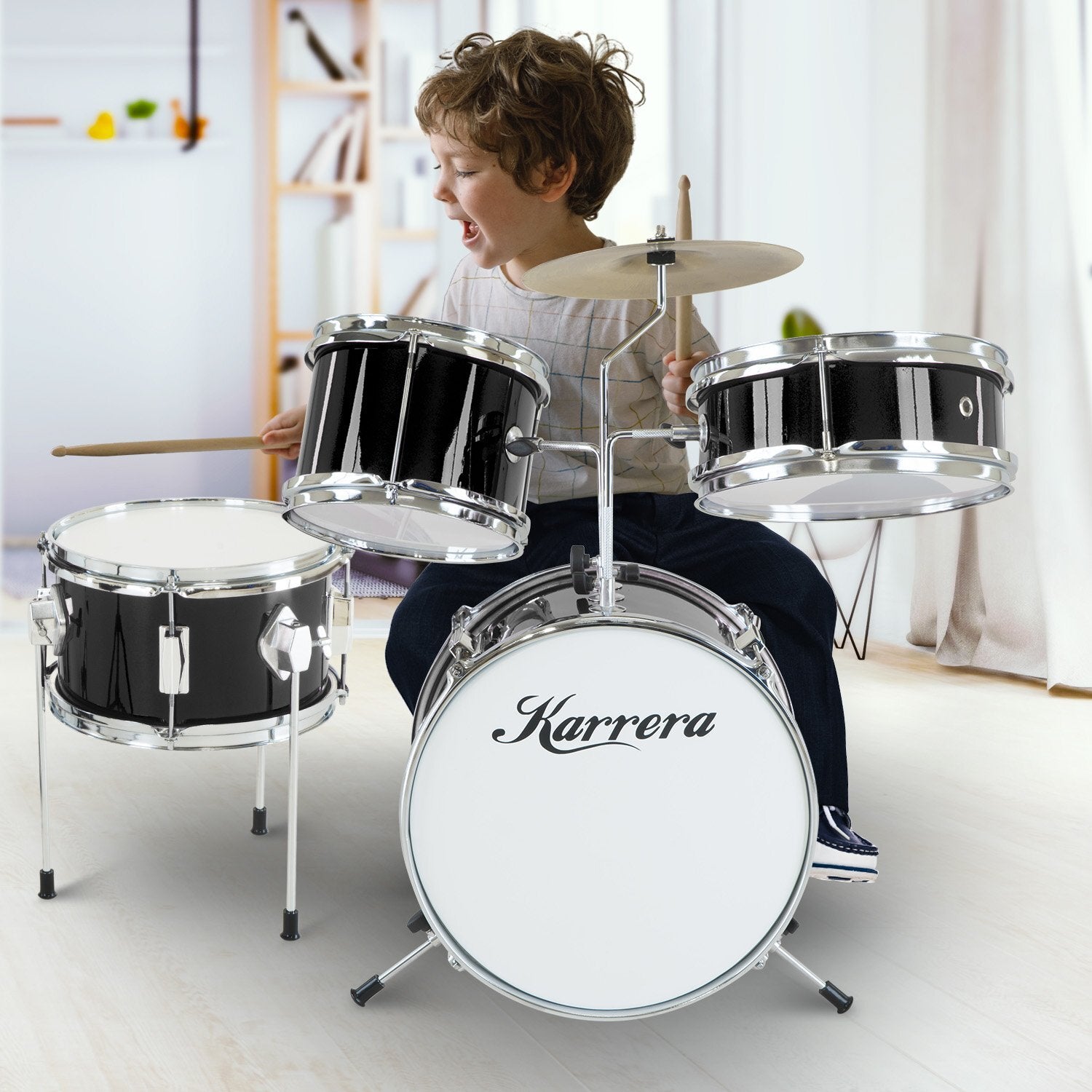 Kids Drum Kit 4 Piece Black Diamond Children’s Music Set
