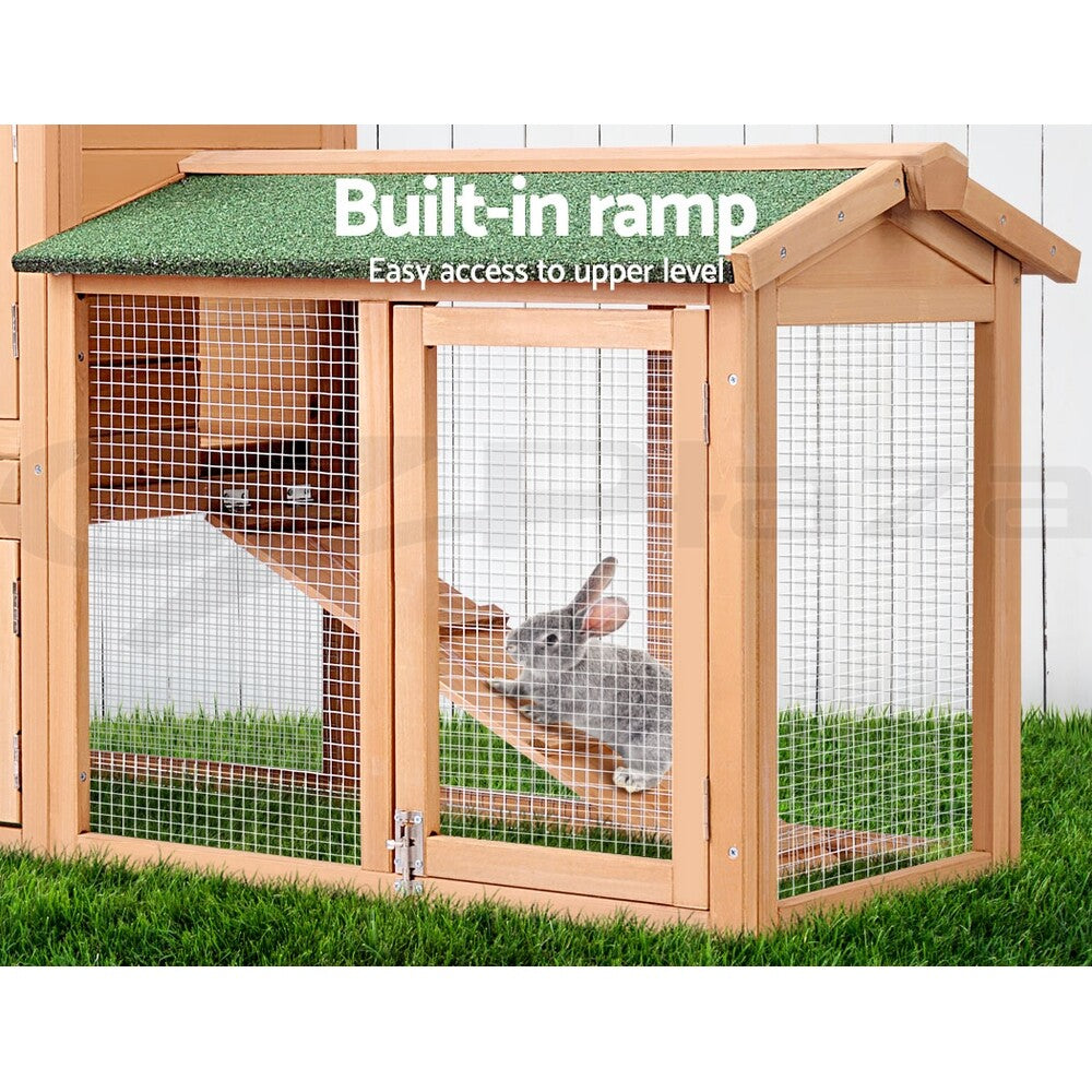 Large Chicken Coop Rabbit Hutch Wooden Outdoor Run Cage