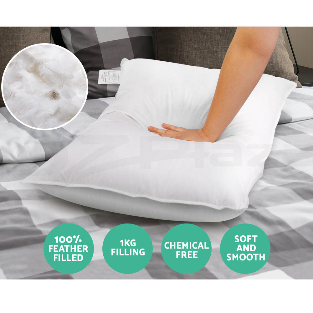 Giselle Duck Down Pillows – Twin Pack with Cotton Cover