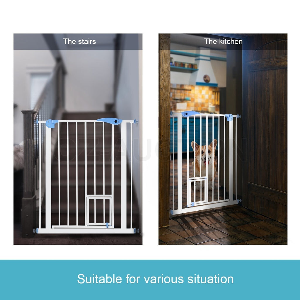 100cm Tall Baby Safety Gate Adjustable Pet Dog Cat Stair Barrier