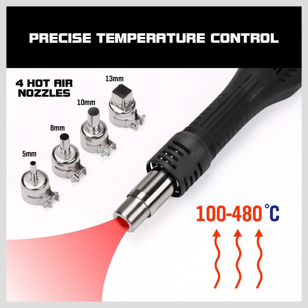 2-in-1 Soldering Station – Hot Air Gun & SMD Rework Iron