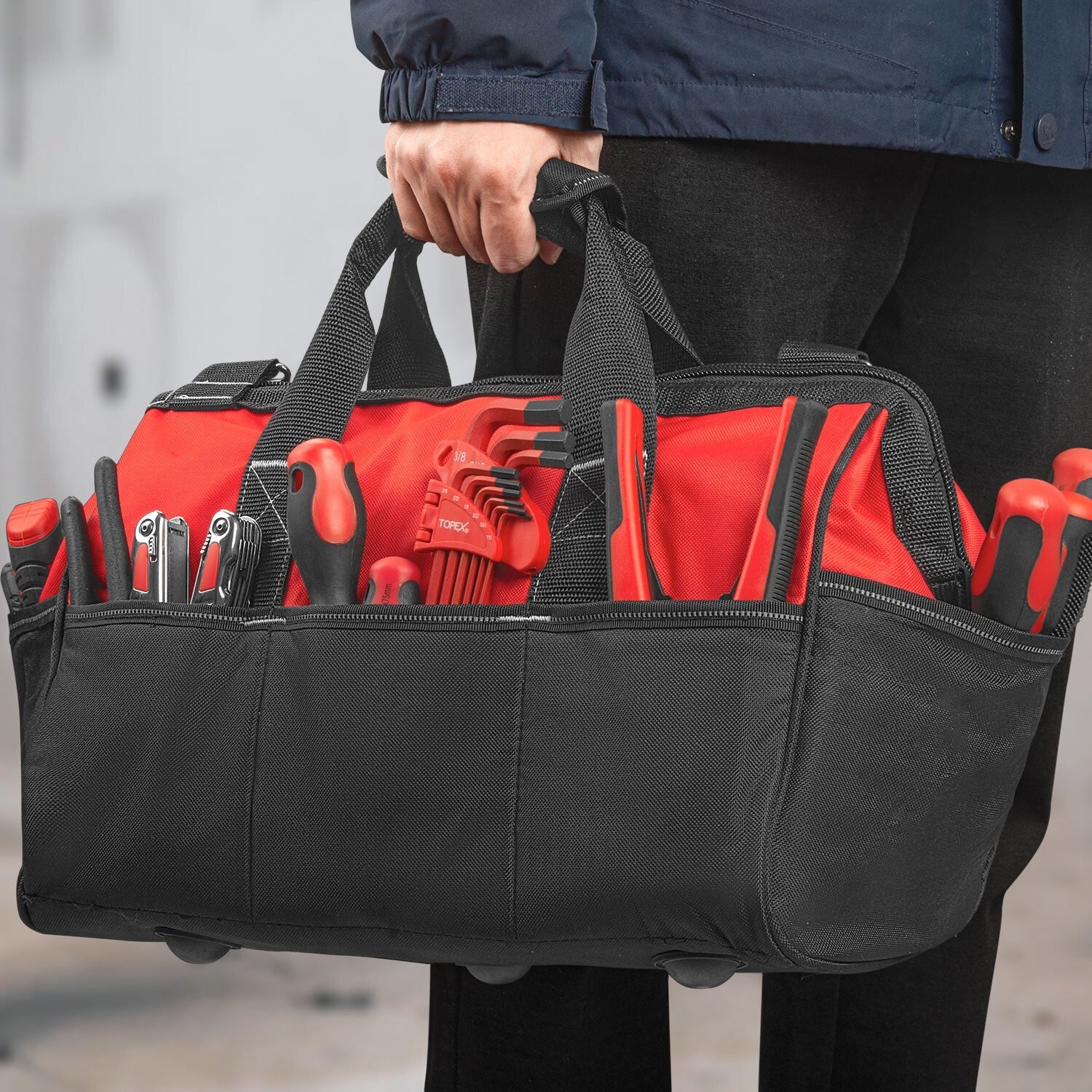 16" Tool Bag – Multi-Pocket Organizer with Adjustable Strap