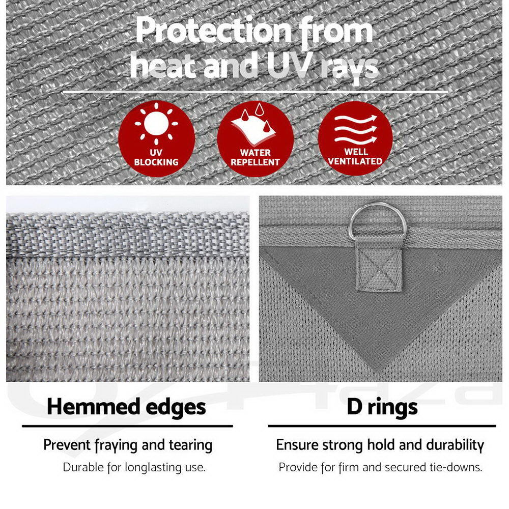 Caravan Privacy Screens Roll Out Awning 1.95 x 2.2M Sun Shade End Wall Side Grey