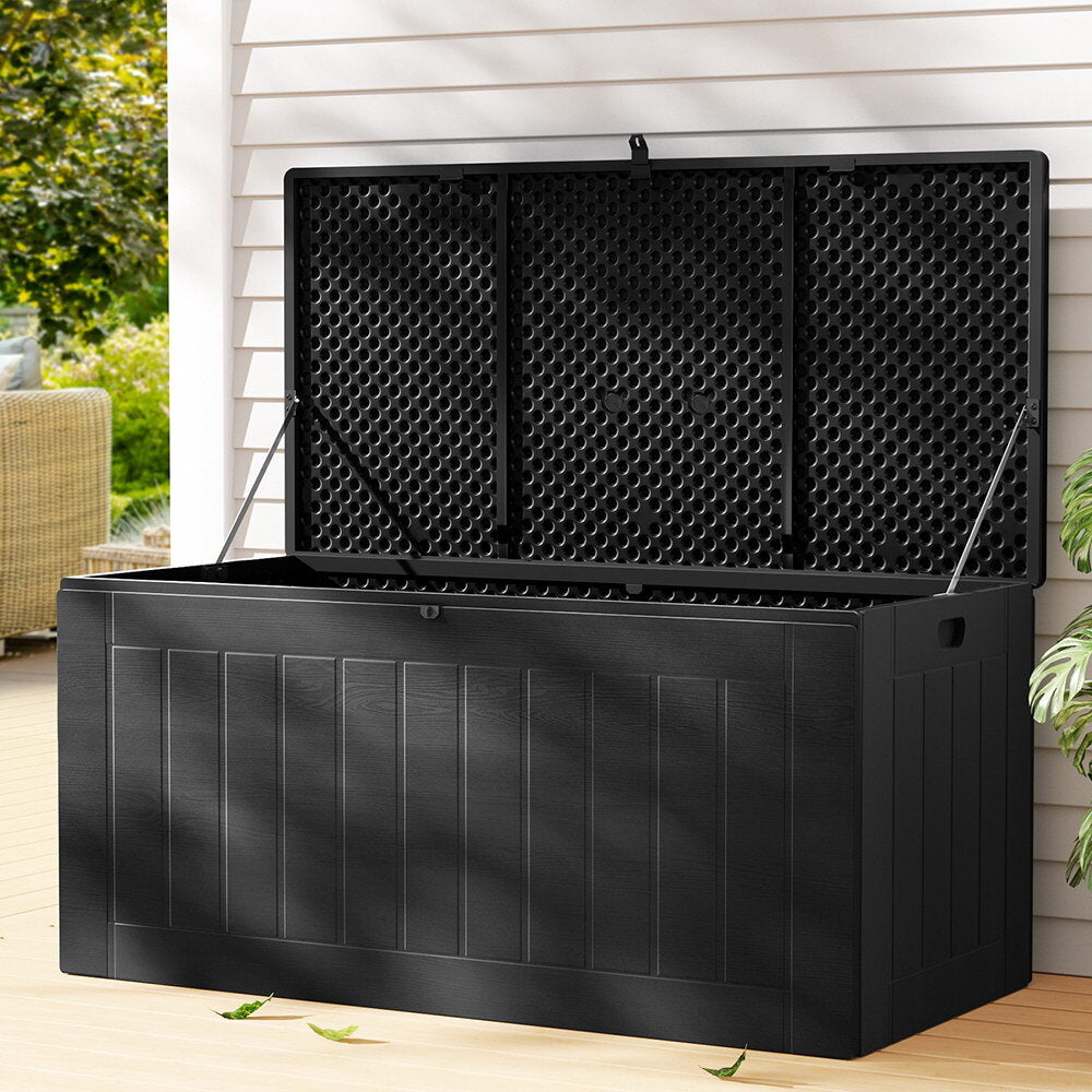 830L Lockable Outdoor Storage Bench Tool Box Black