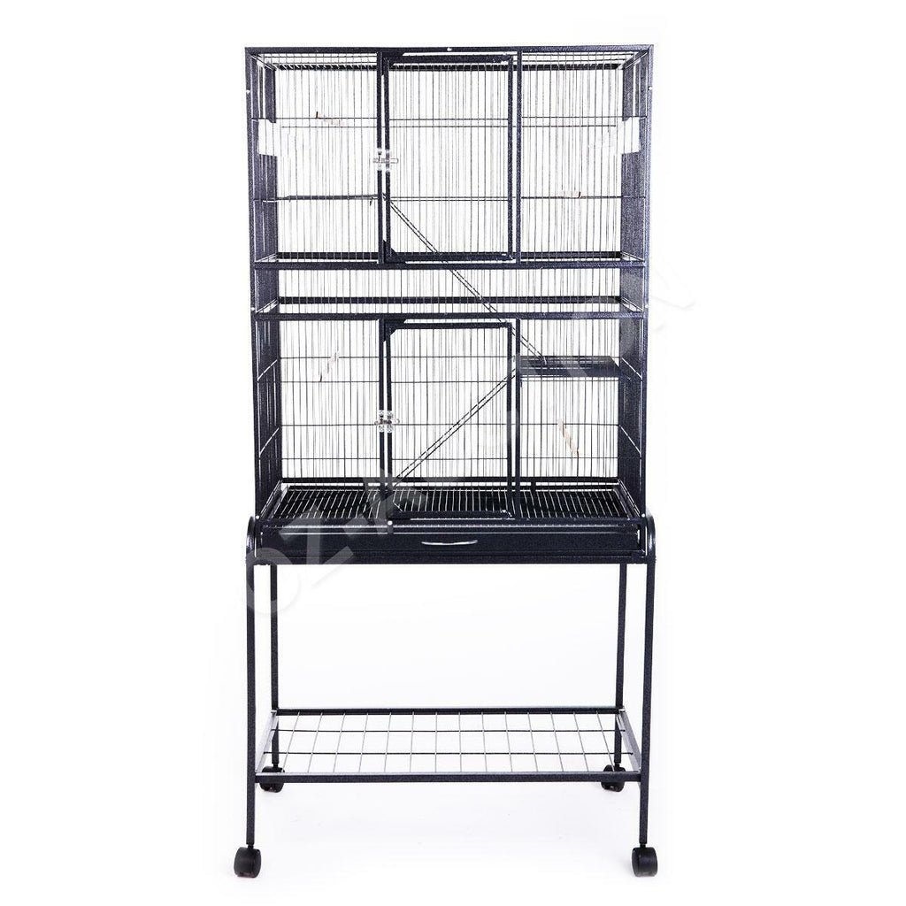 155cm Large Pet Bird Cage – Parrot Aviary with Perch & Castor Wheels