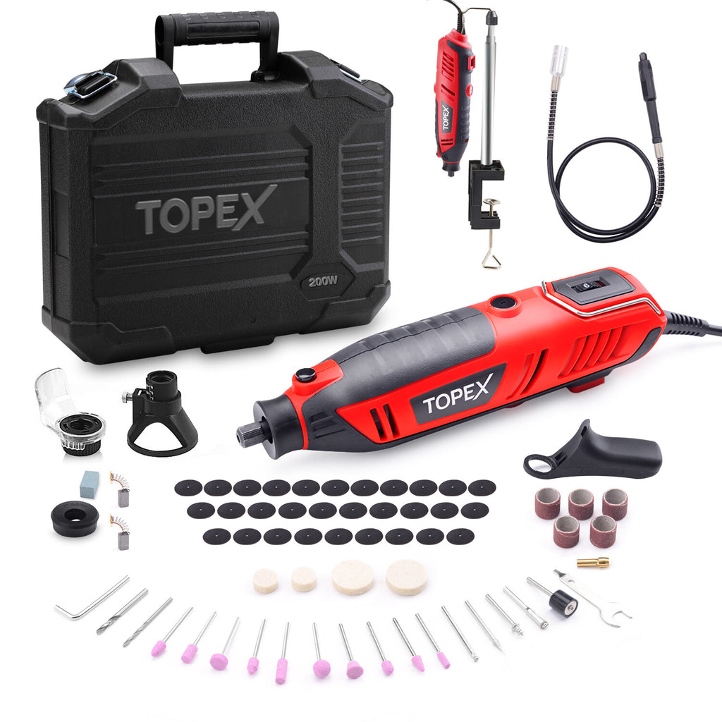 Rotary Tool Set 200W – Heavy Duty Grinder & Polisher with Flex Shaft