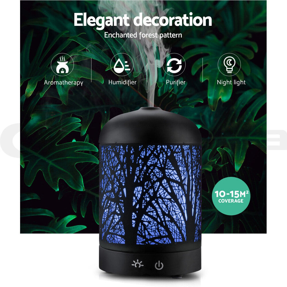 Ultrasonic Aroma Diffuser Aromatherapy LED Humidifier Iron Forest