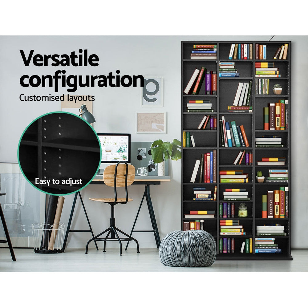 Bookshelf Display CD DVD Storage Bookcase Black