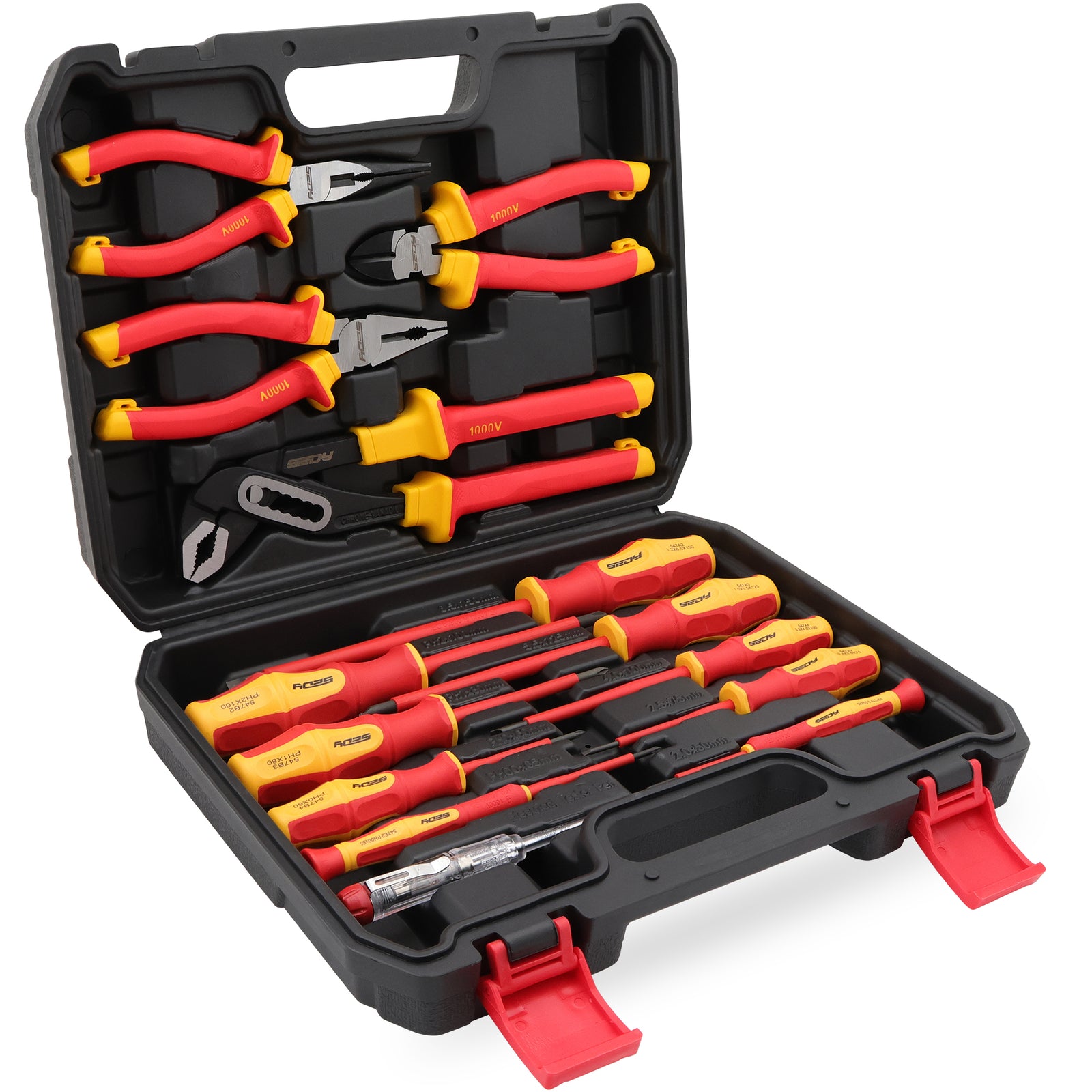 14pc Electrical Tool Set – Insulated Screwdrivers & Pliers 1000V