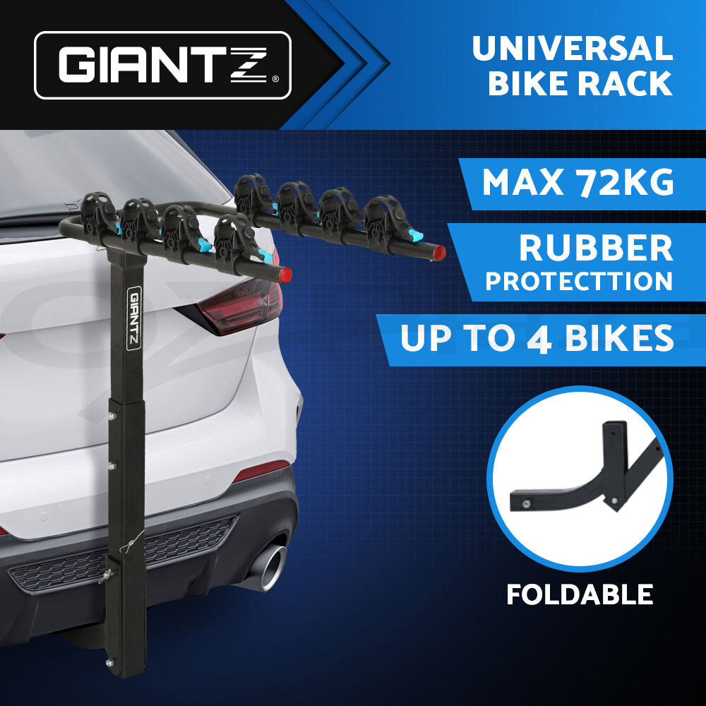4-Bike Carrier Rack Car Rear Hitch 2" Towbar Foldable