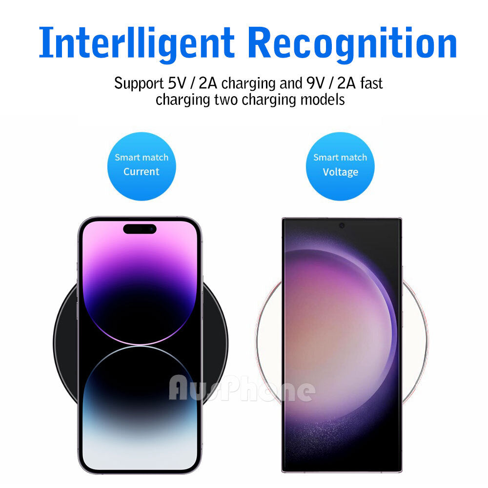 Fast Wireless Charger Pad iPhone 14–17 Samsung S24 S25
