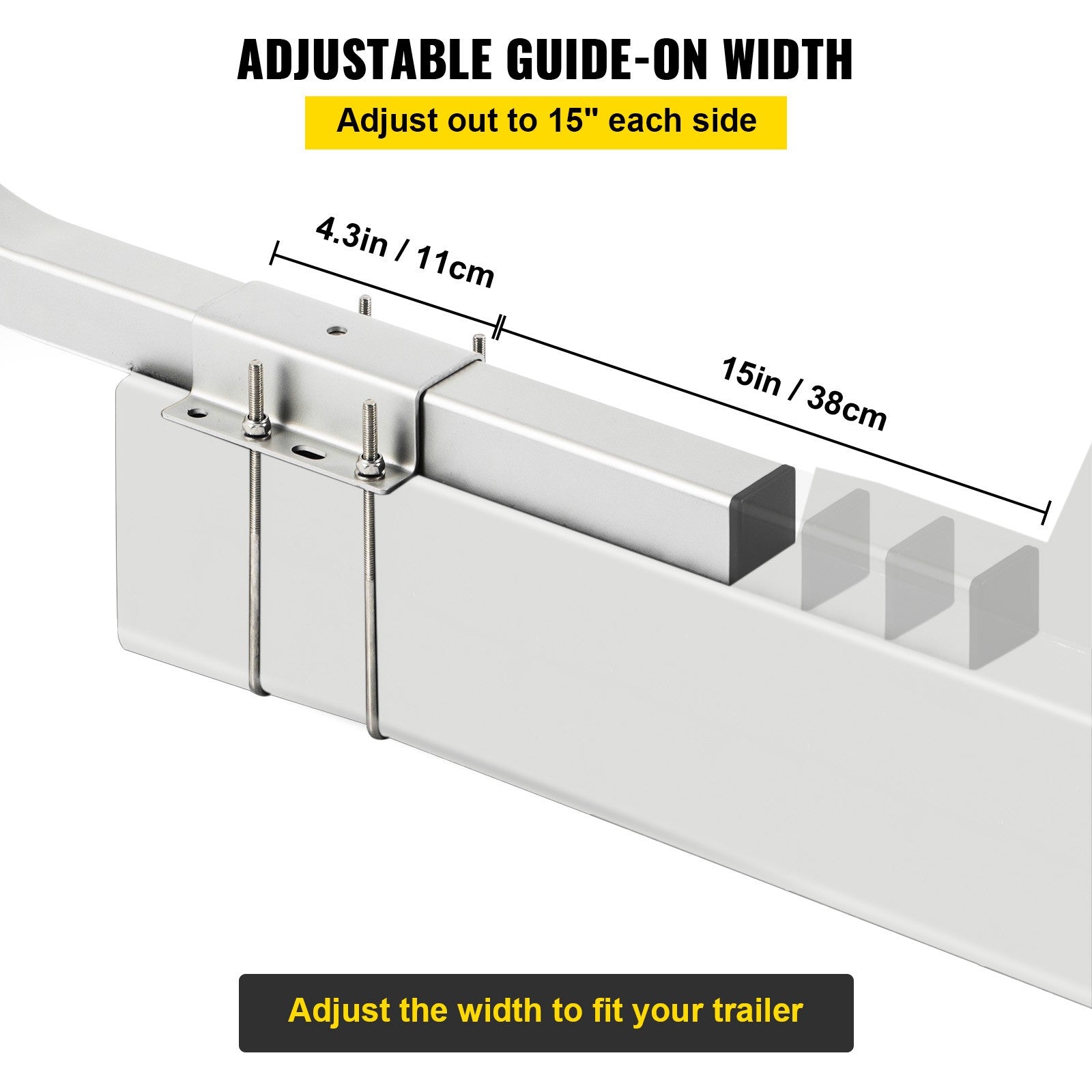 Uimoso Boat Trailer Guide-on 22" Steel Trailer Post Guide on w/ 1 Pair PVC