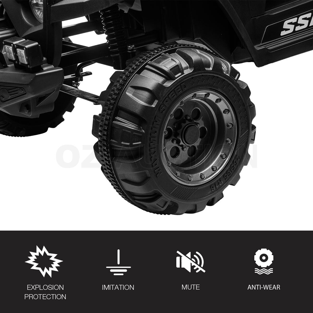 Electric Ride-On Car – Off-Road RC Jeep Truck Toy for Kids, Red