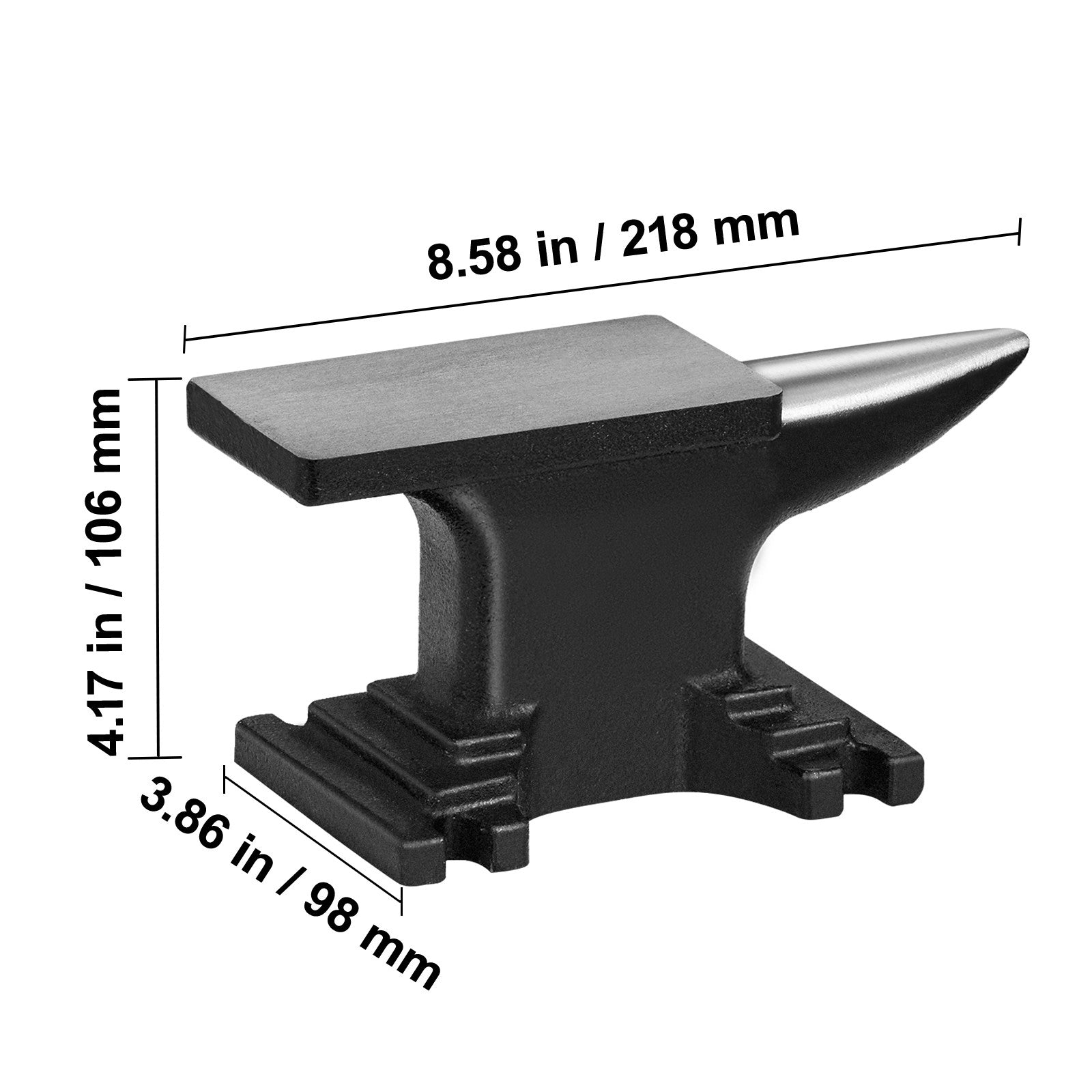 Uimoso Single Horn Cast Steel Anvil 8.8lbs Blacksmith for Forging Metalwork