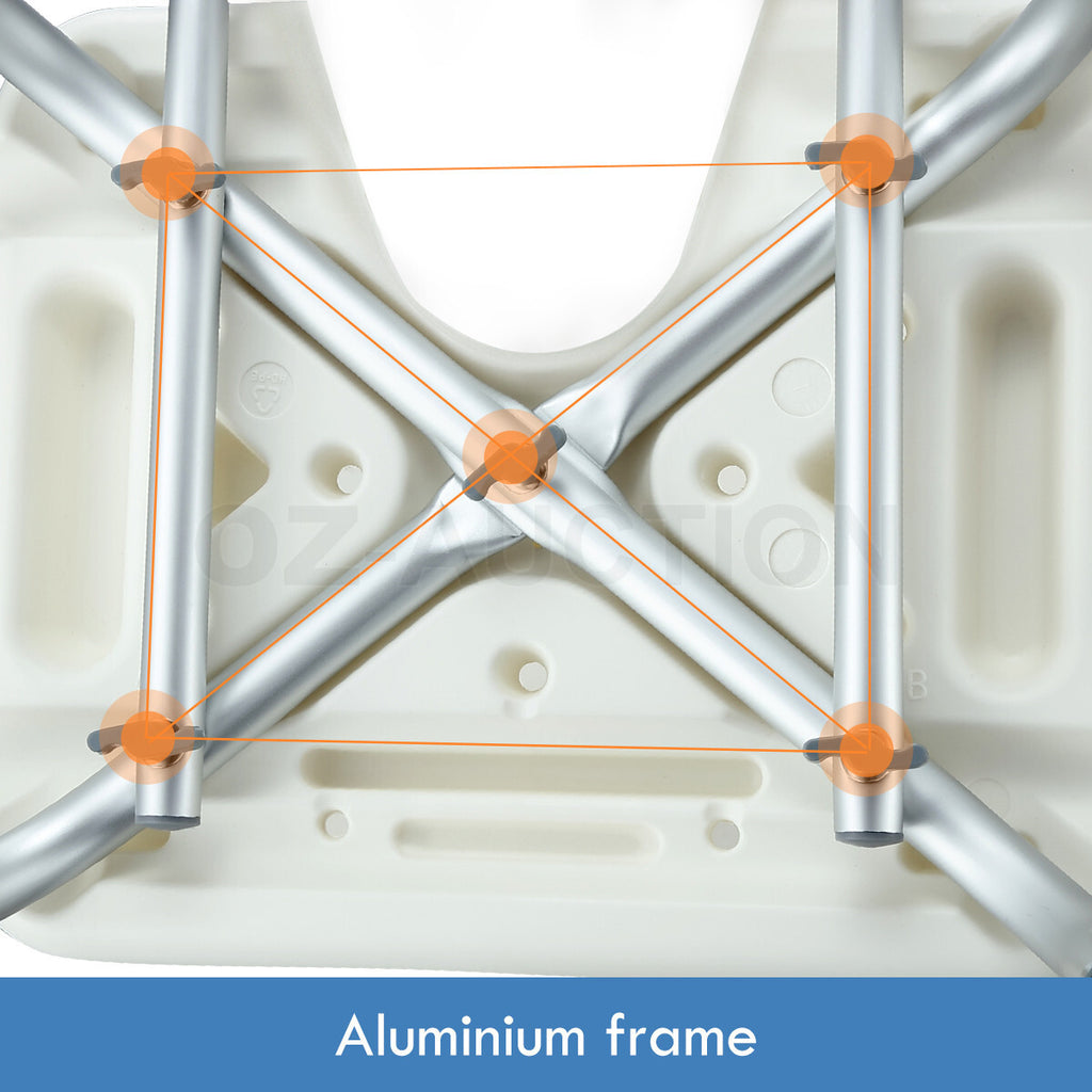 Shower Bath Chair Medical Seat Stool Safety Aid with Back Armrests