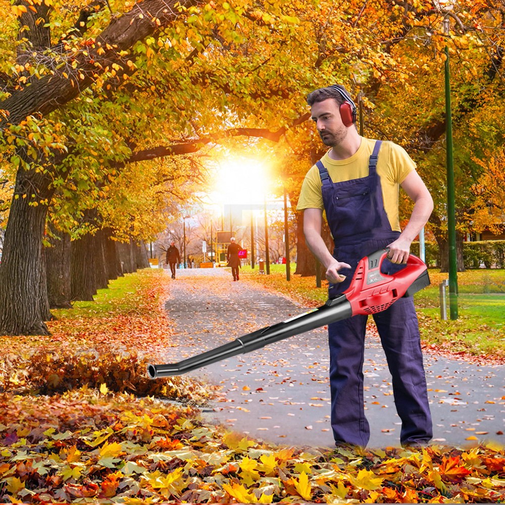20V Cordless Leaf Blower Lithium Battery 2-Speed Nozzles