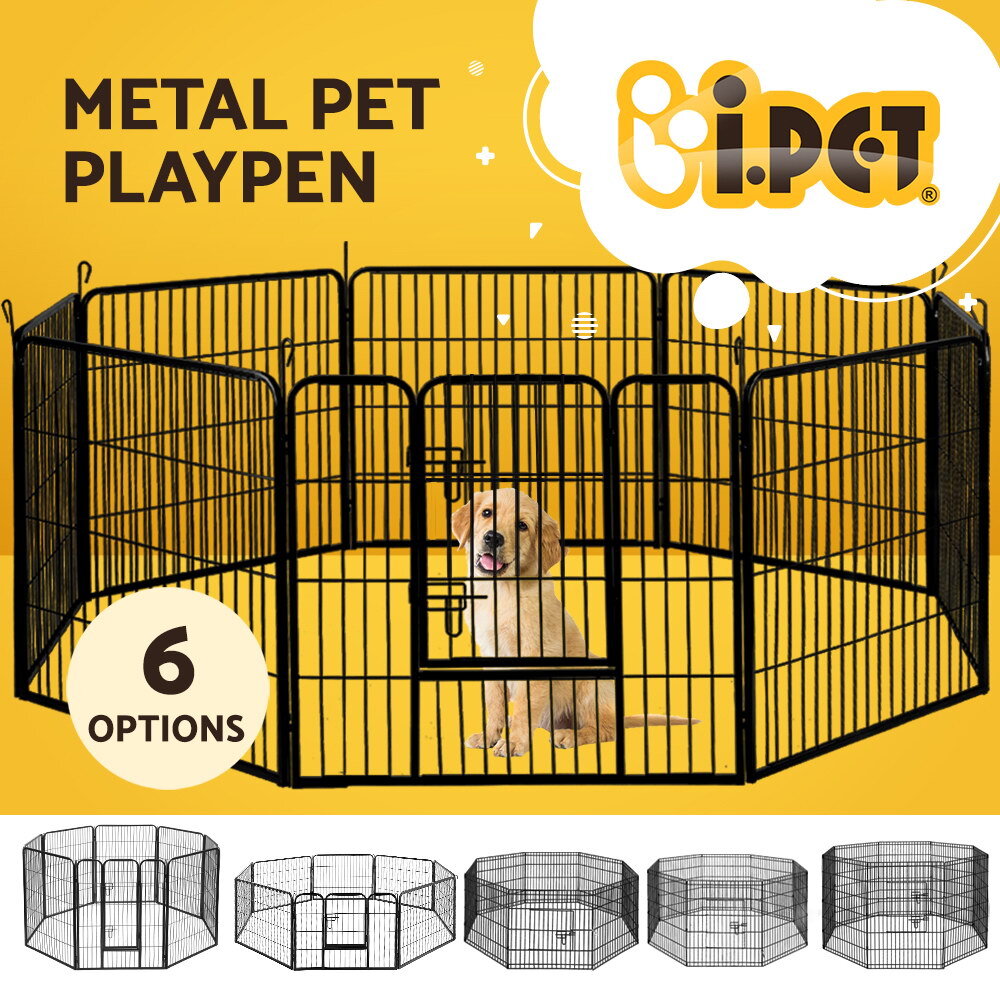 8 Panel Foldable Metal Dog Puppy Playpen Enclosure