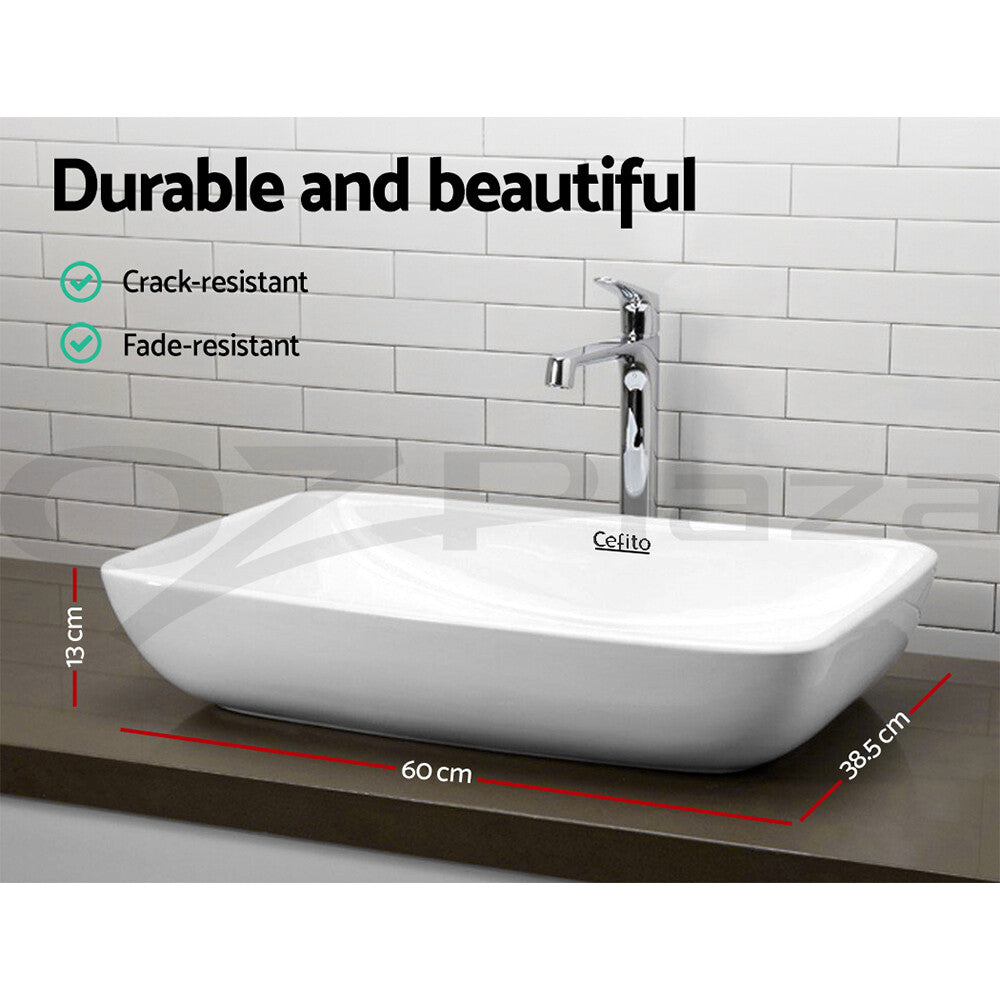 Ceramic Bathroom Basin Above Counter Vanity Sink White
