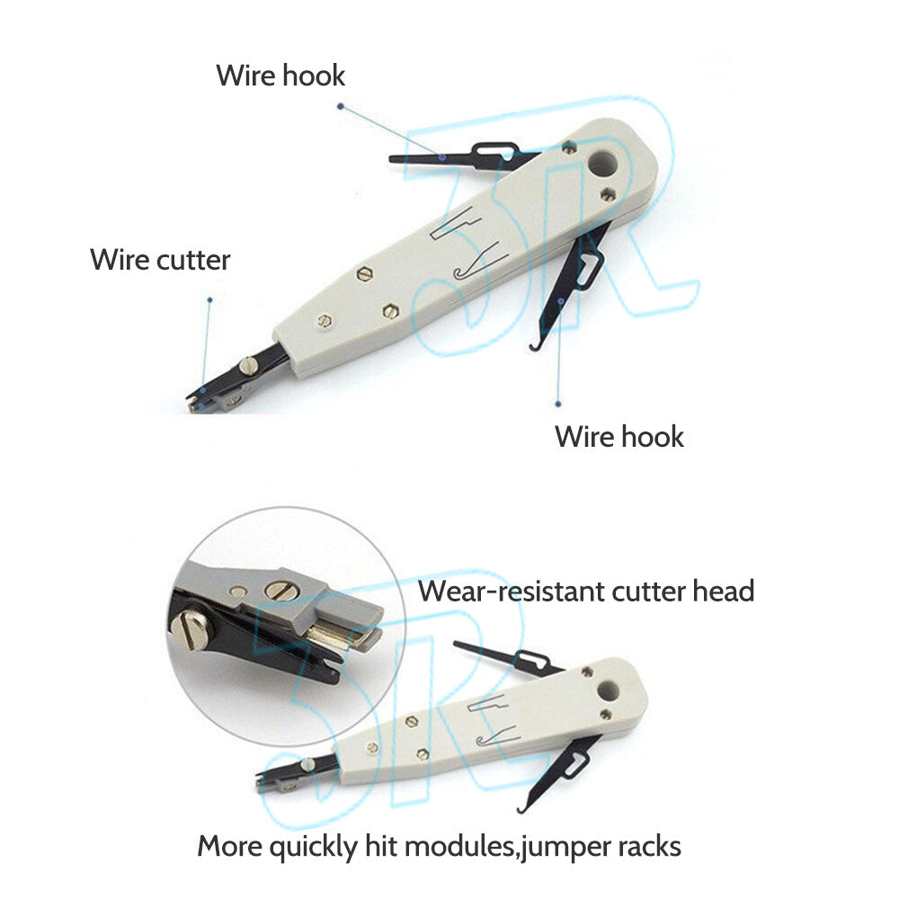 LAN Network Cable Tool Kit CAT5/6 Crimper RJ45 Tester Stripper Punch Down