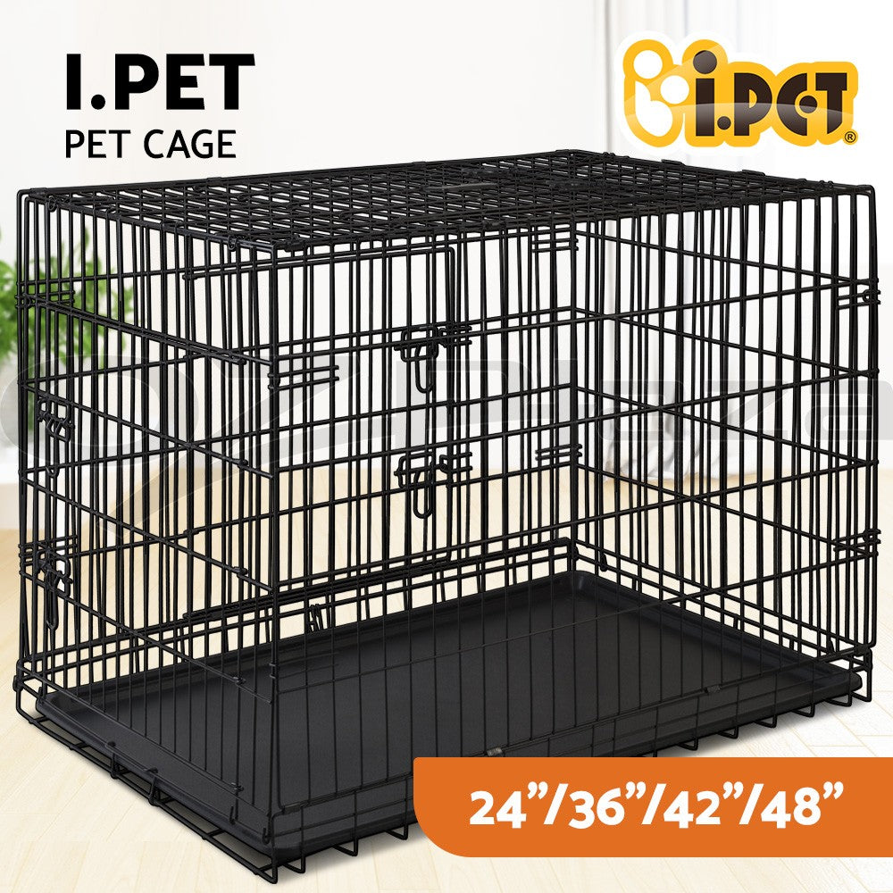 Dog Cage Crate Metal Kennel Cat Playpen Large 24–48"