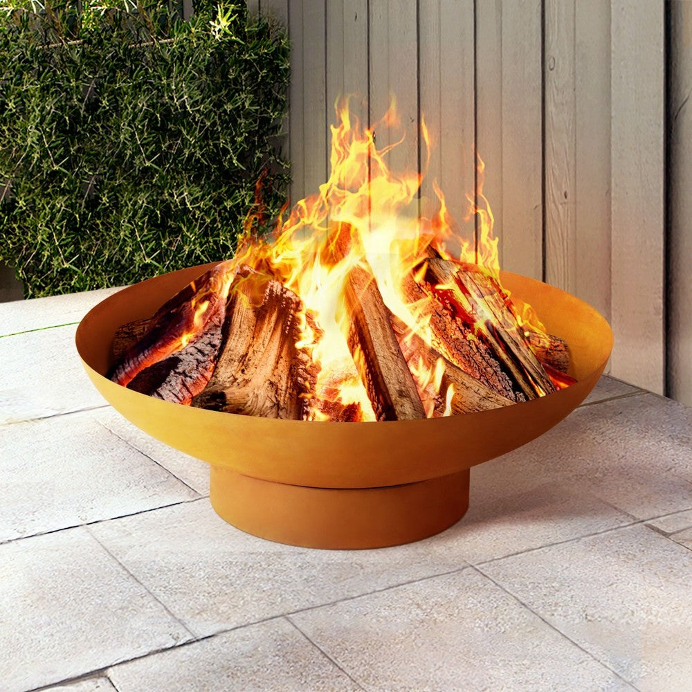 80cm Fire Pit Bowl Rustic Iron Outdoor Wood Burner