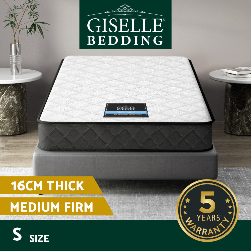 Bedding 16cm Tight Top Mattress Bonnell Spring Medium Firm Single