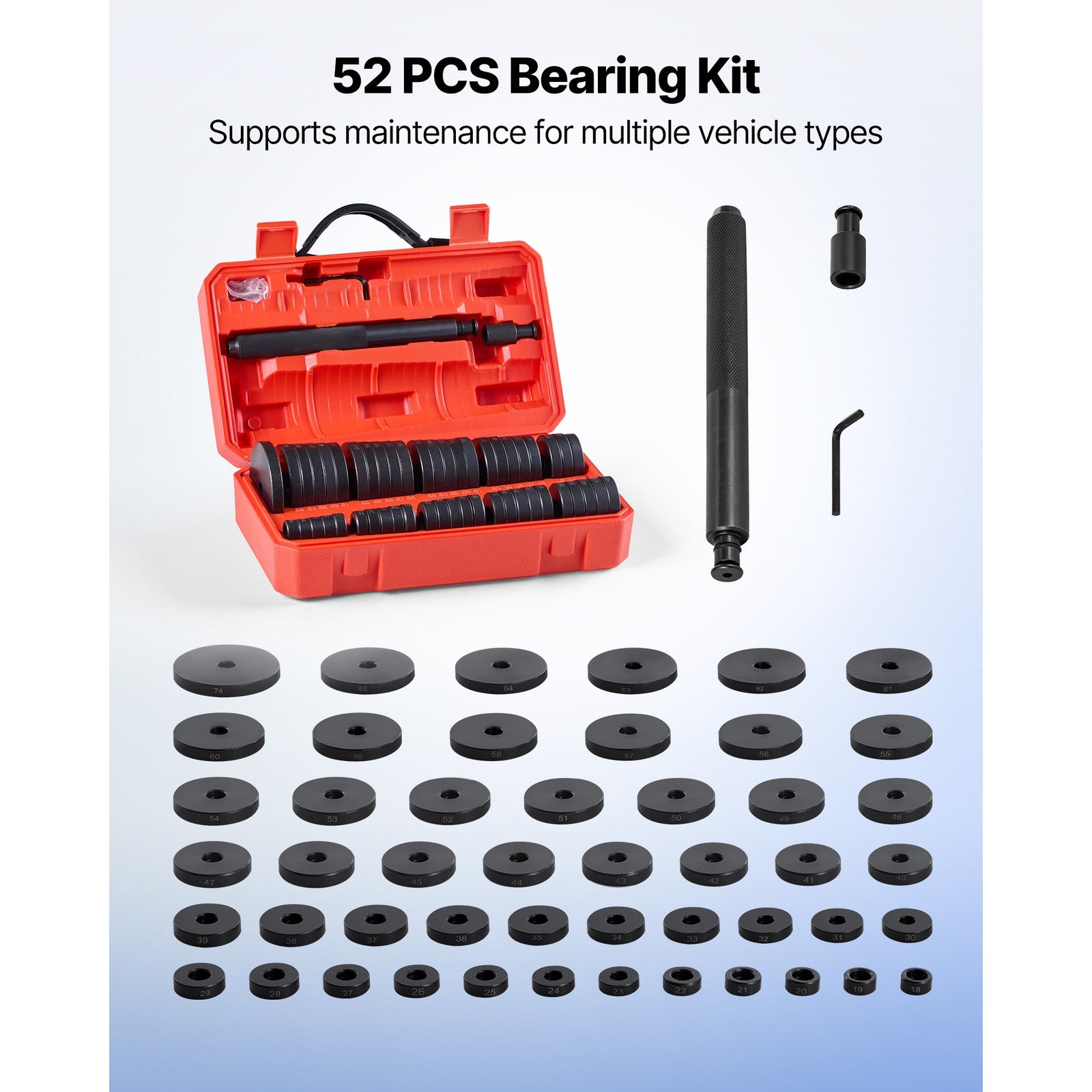 Uimoso Bearing Press Kit Bushing Bearing Seal Driver Removal Tool Set 52Pcs Case