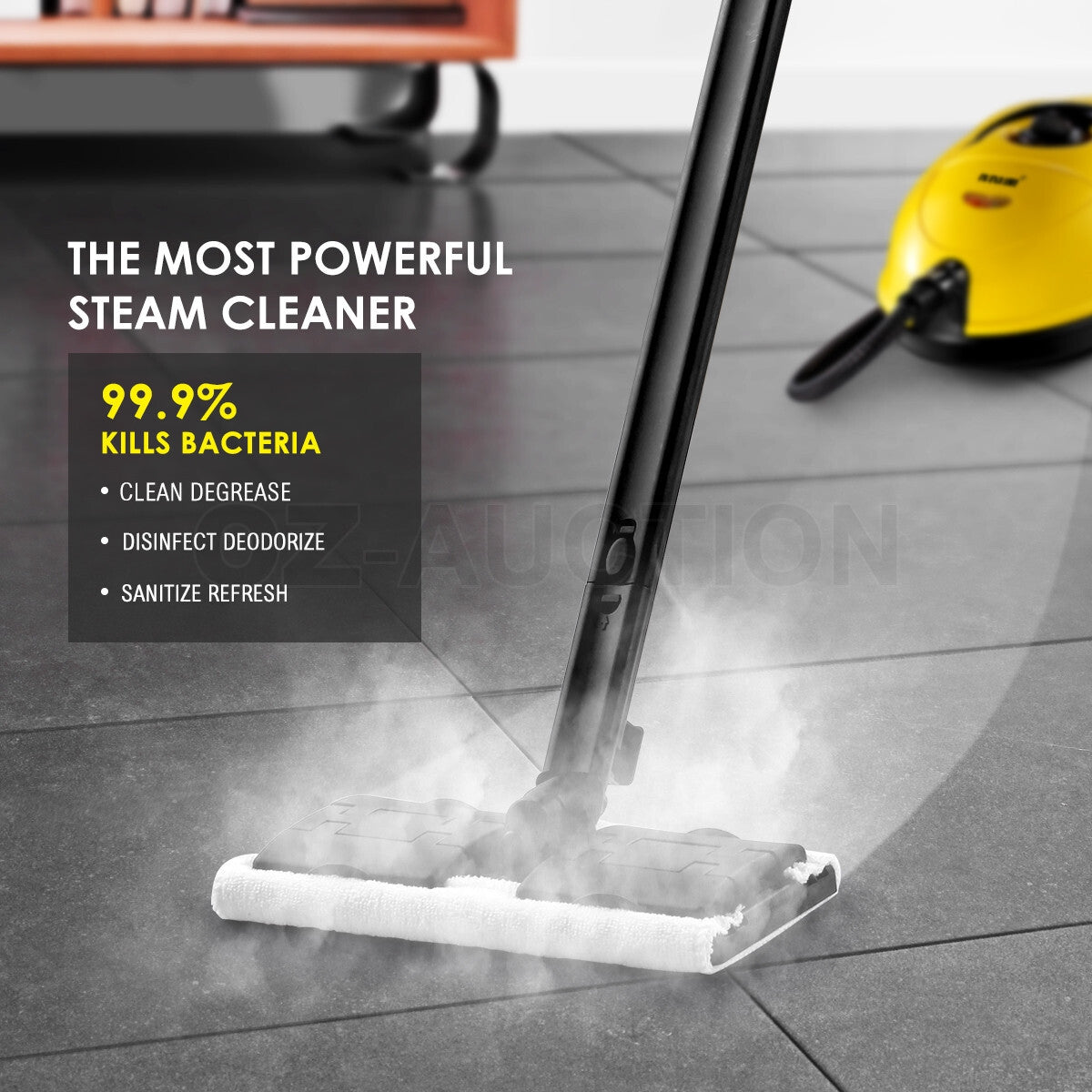 Maxkon 13-in-1 Steam Mop – High Pressure Floor & Carpet Cleaner, 3.4L Dual Tank