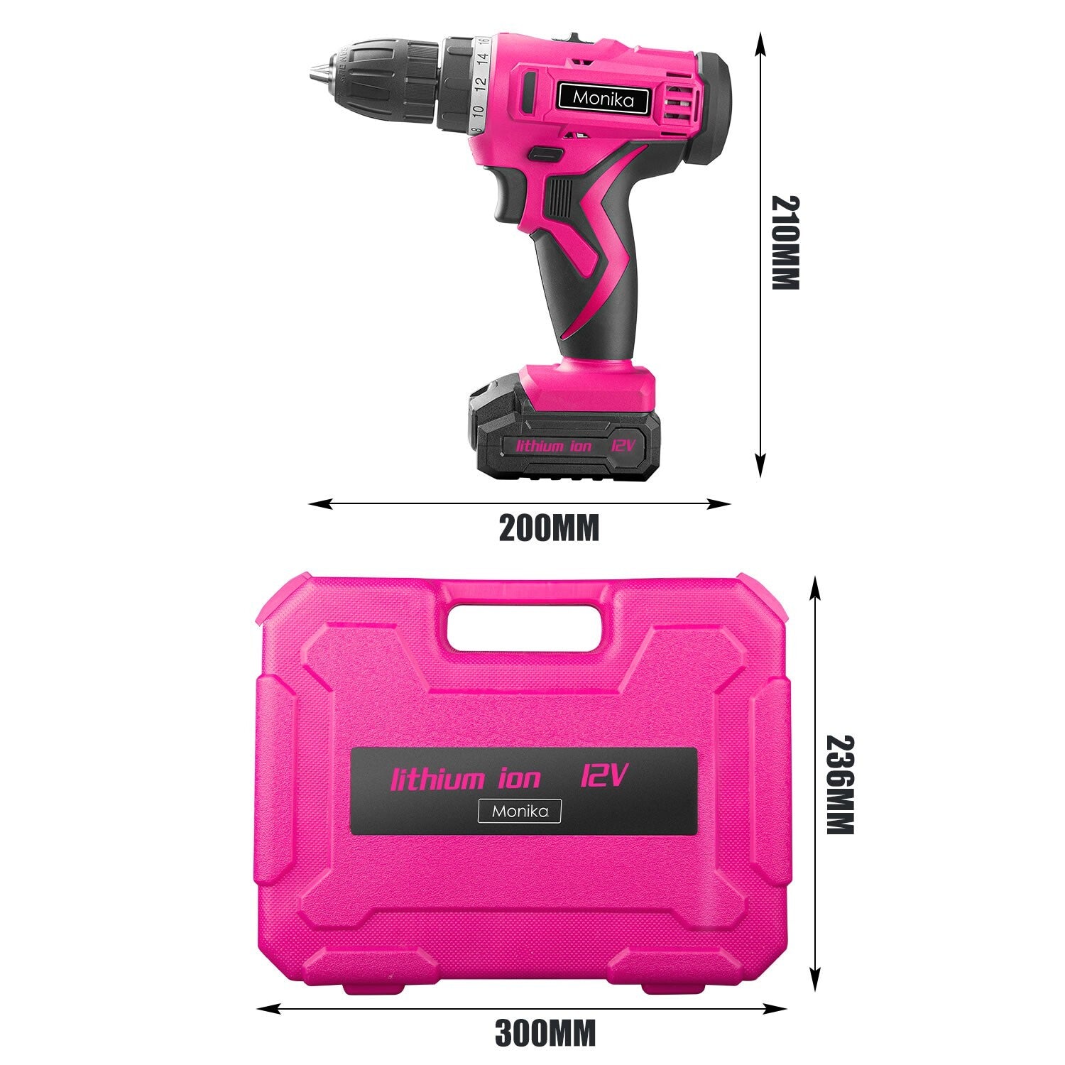 12V Cordless Drill – Pink Screwdriver Kit for Women