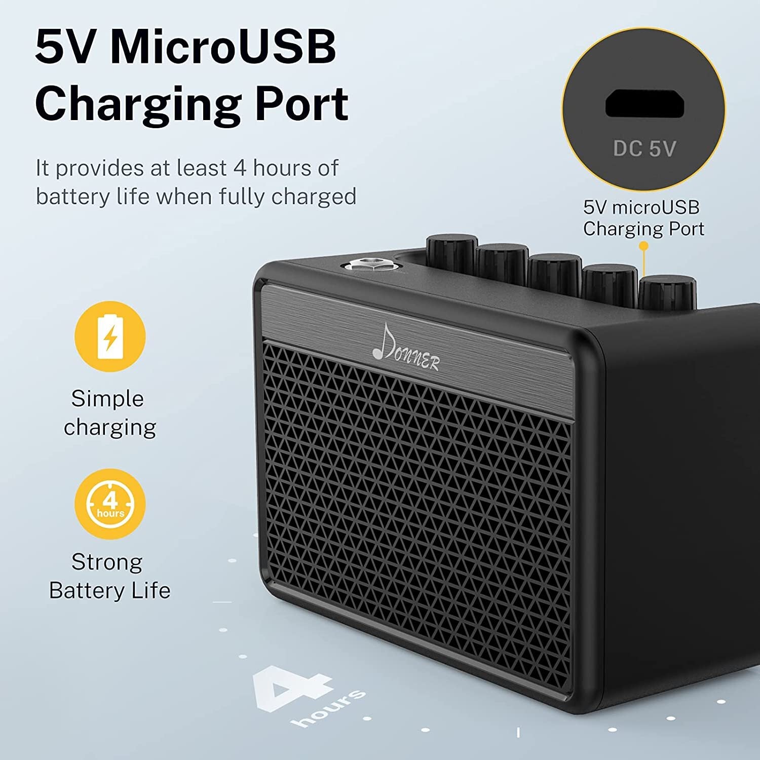 Donner 5W Electric Guitar Amplifier Desktop Practice Retro Tone