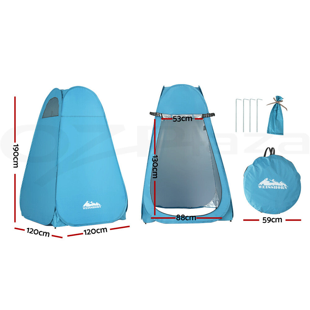 Weisshorn Pop-up Shower Tent Camping Outdoor Toilet Privacy Change Room Blue