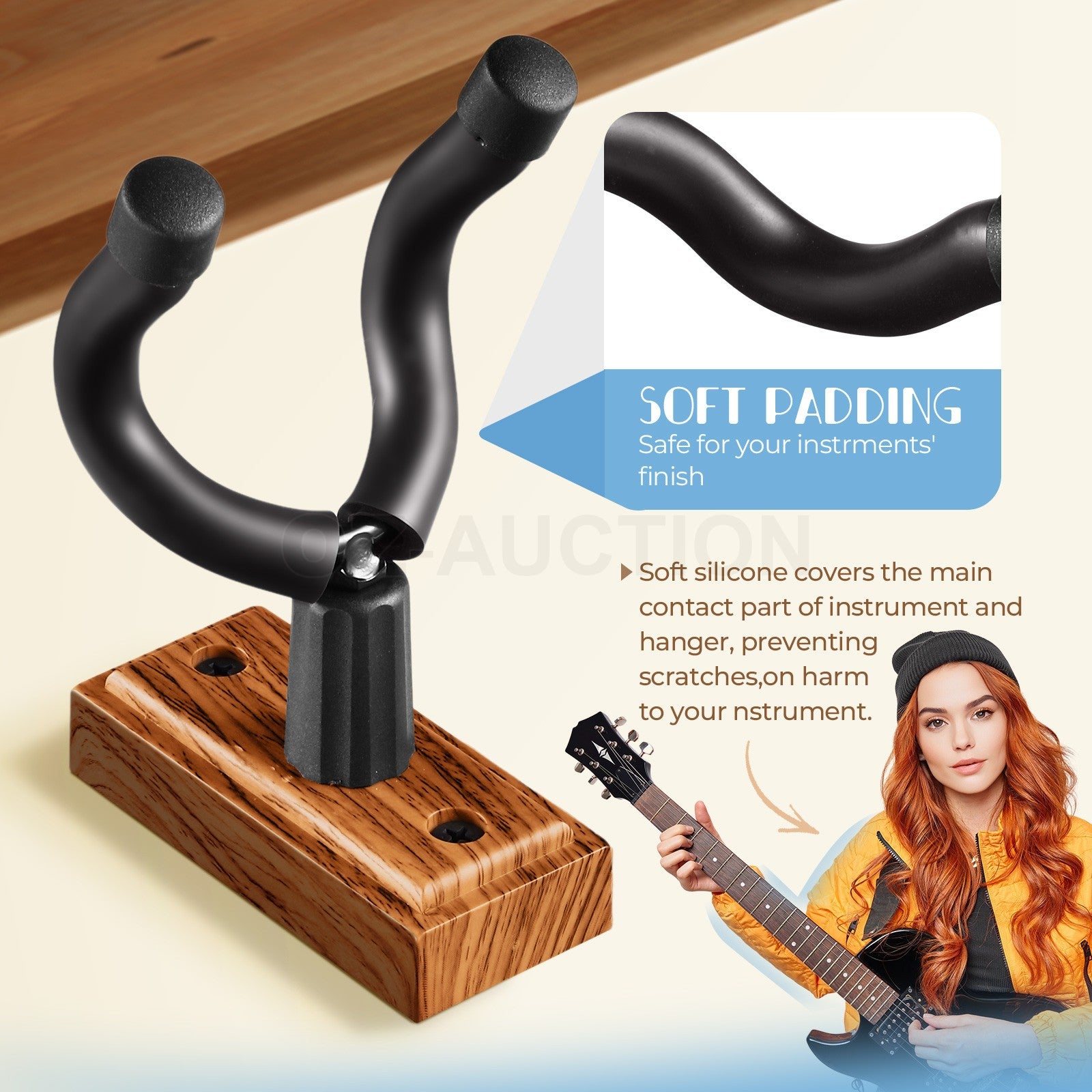 Guitar Wall Mount Hanger Hook Holder for Guitar Bass Ukulele