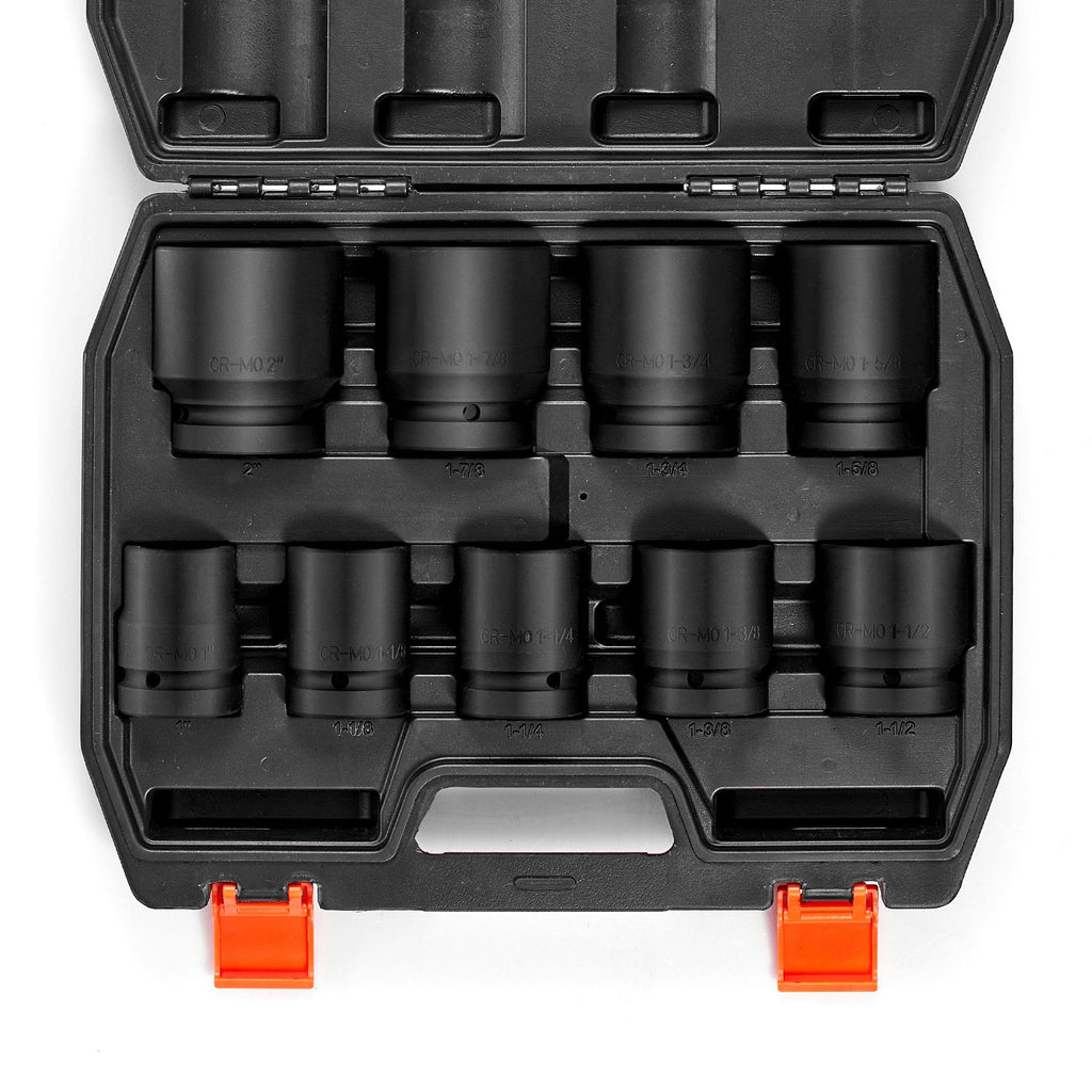 Uimoso Axle Nut Impact Socket Set 1" Drive 6-Point 9PCS SAE Spindle Nut Socket
