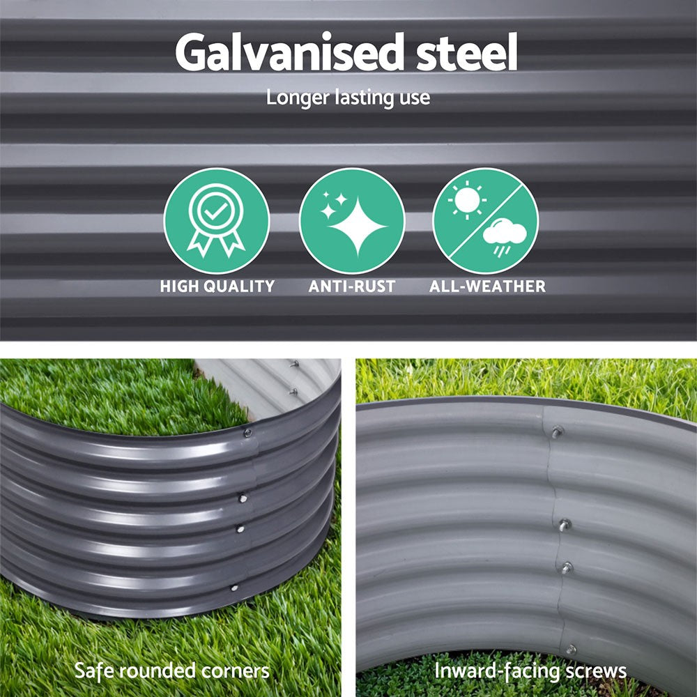 Green Fingers Garden Bed Kit Galvanised Steel Raised Garden Beds Kit Planter