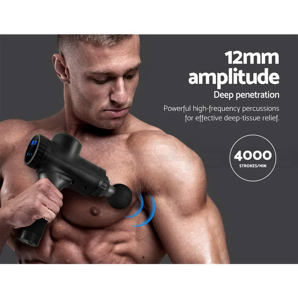 Massage Gun 6 Heads Electric LCD Percussion Vibration Relief