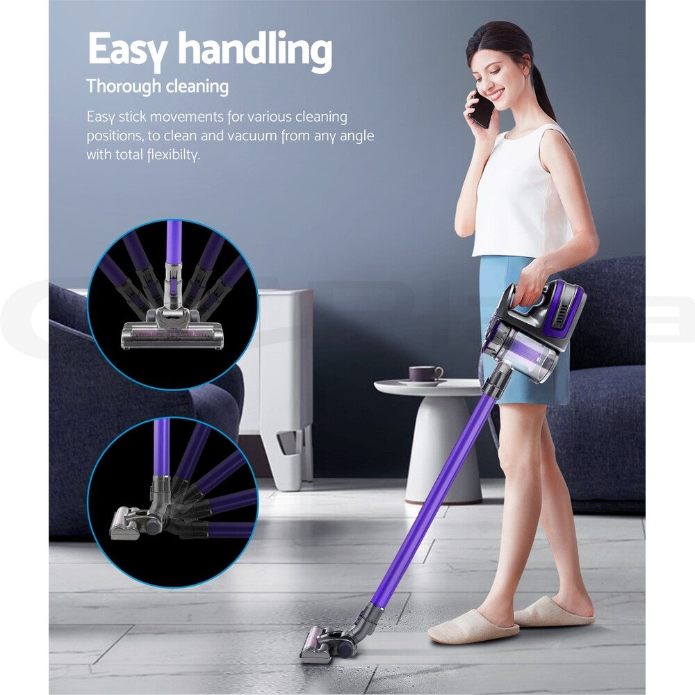 Cordless Stick Vacuum Cleaner 150W Bagless Handheld Purple