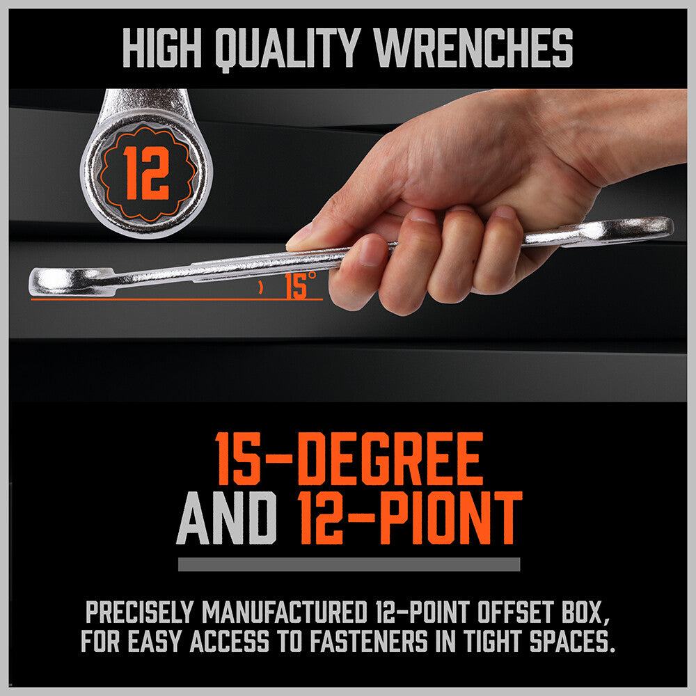 26PCS Spanner Set – Metric & SAE CRV with Carry Pouch