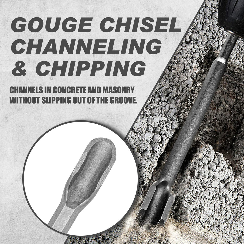 7pc SDS Plus Rotary Hammer Drill Bit & Chisel Set