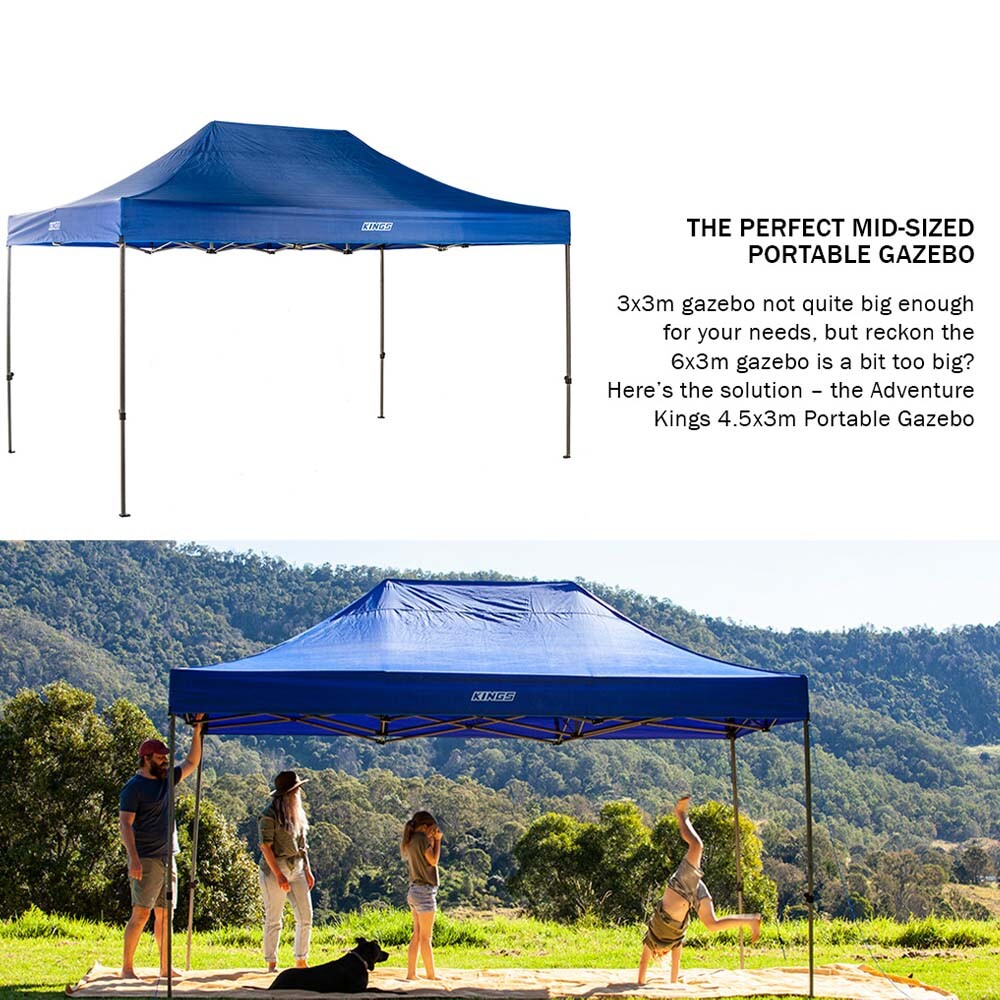 Kings 4.5 x 3 m Portable Gazebo Folding Pop up Heavy-Duty Steel Frame UPF50+