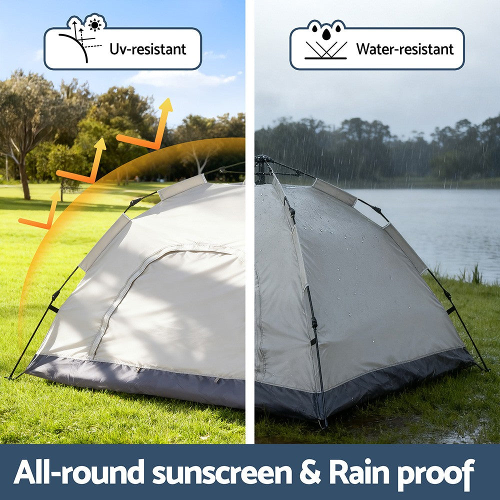 Weisshorn Camping Tent Instant Tent Pop up Outdoor Hiking Tents Hiking Beige