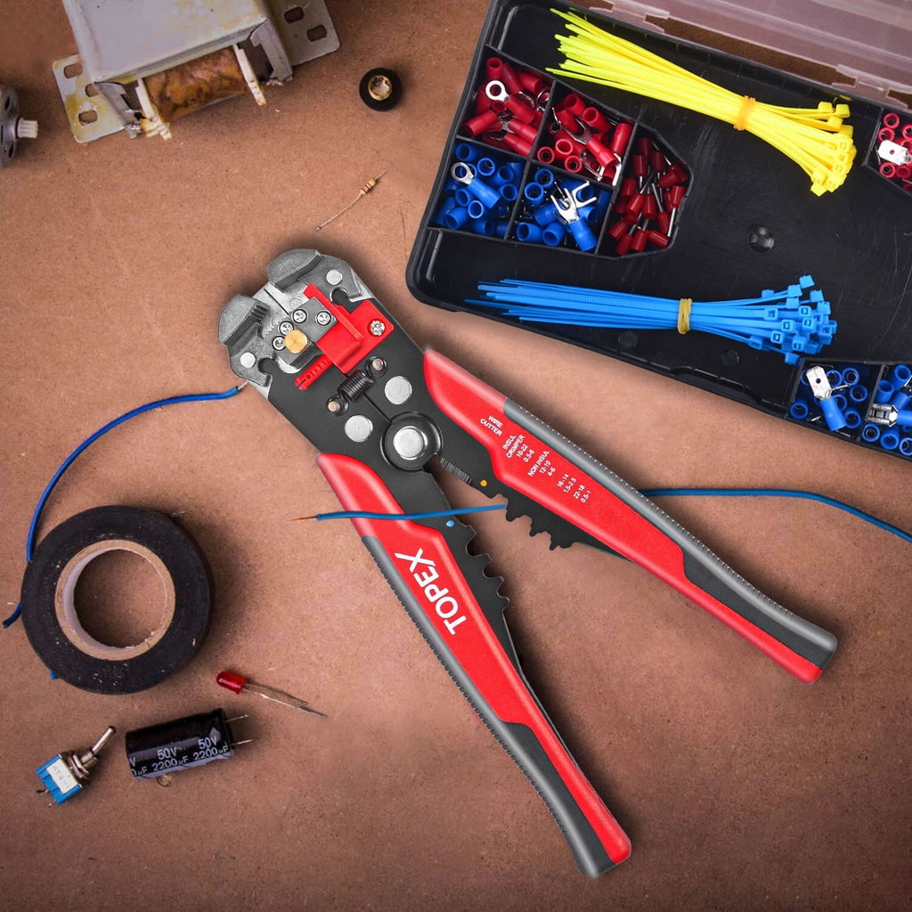 260pc Wire Stripper & Crimper Set – Self-Adjustable Pliers & Terminals