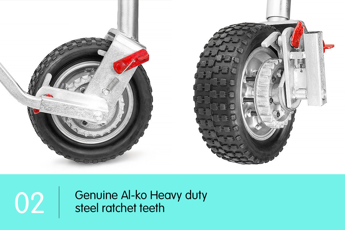 ALKO 10in Jockey Wheel with Ratchet for Trailers and Caravans