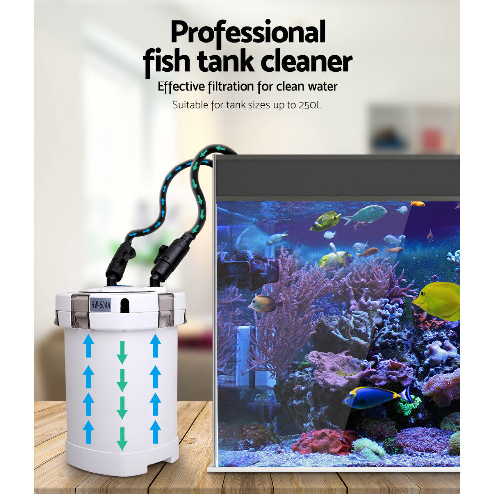 External Canister Aquarium Filter Fish Tank Water Pump 1250L/H